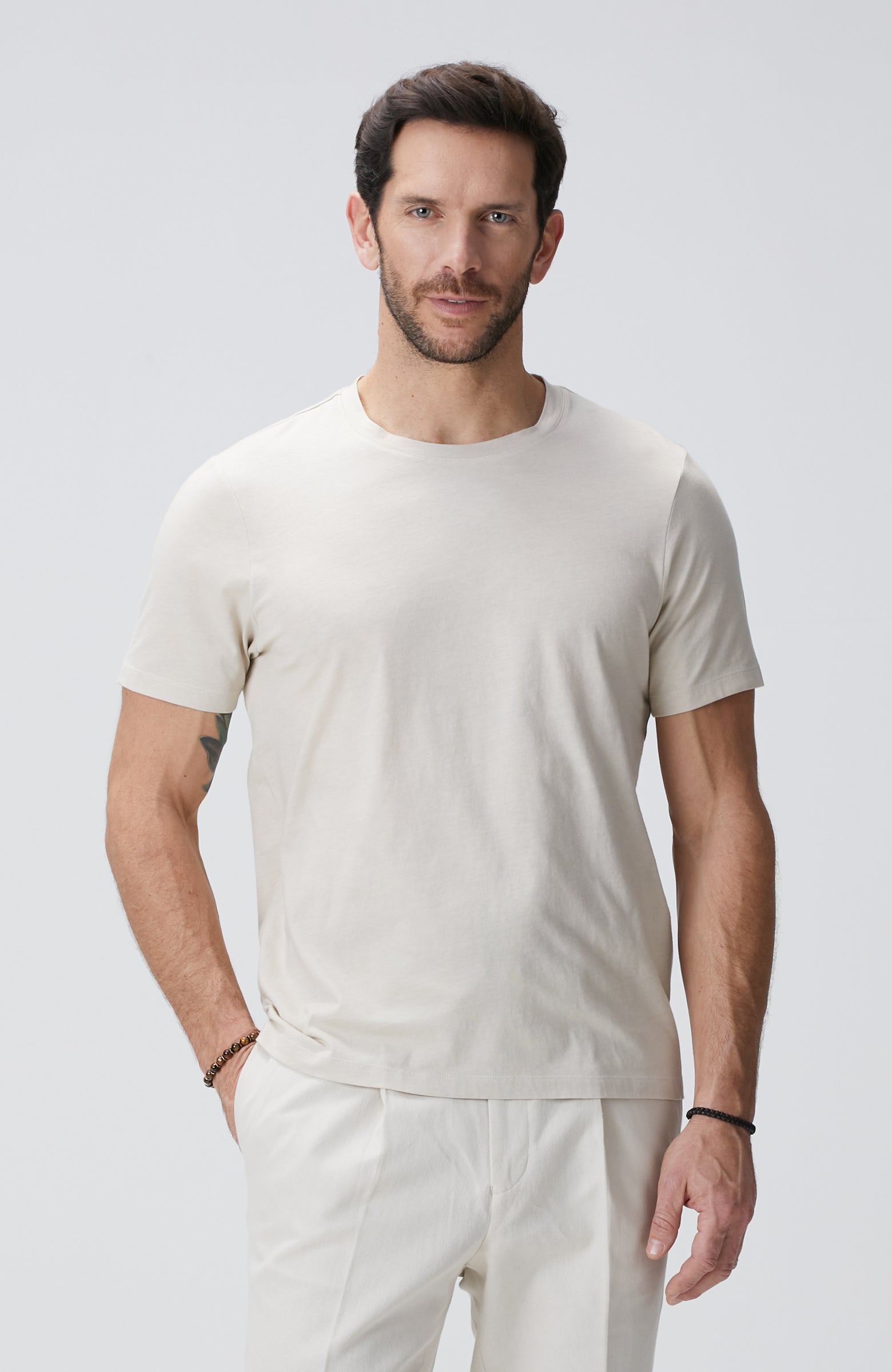 MEN'S Beige Basic T-Shirt