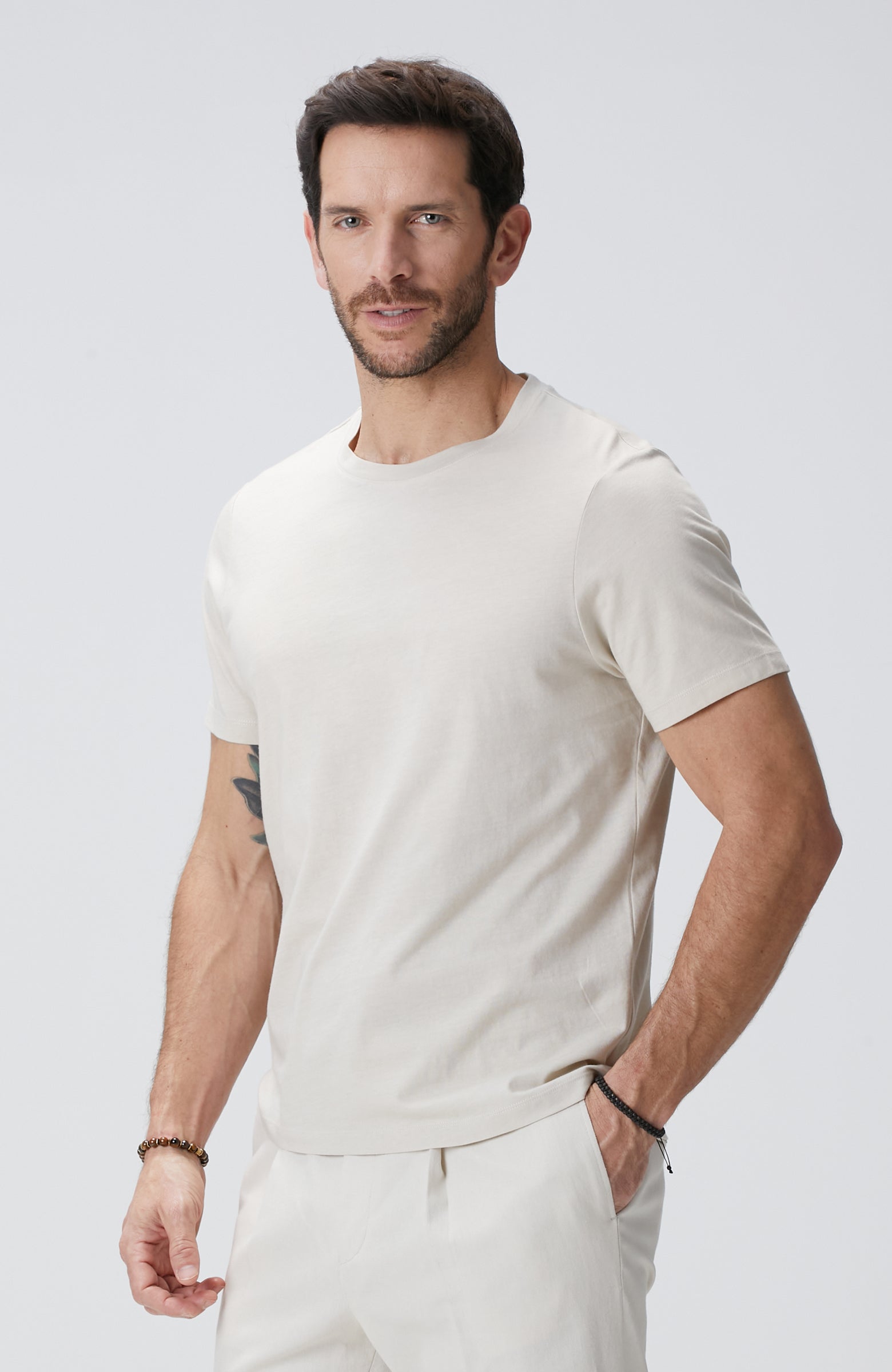 MEN'S Beige Basic T-Shirt