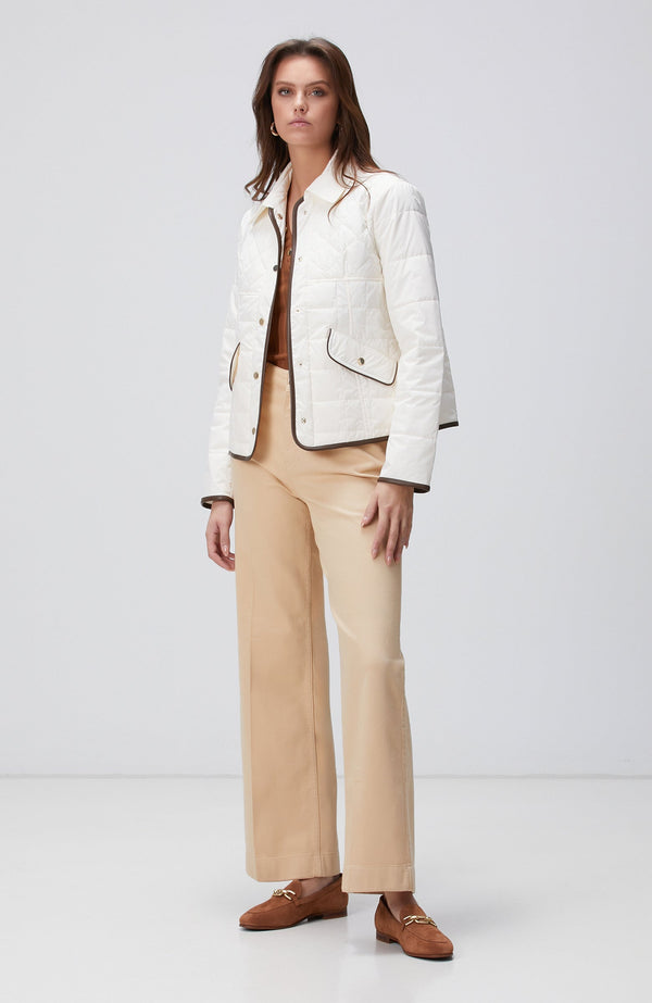 WOMEN'S Off-White Quilted Coat