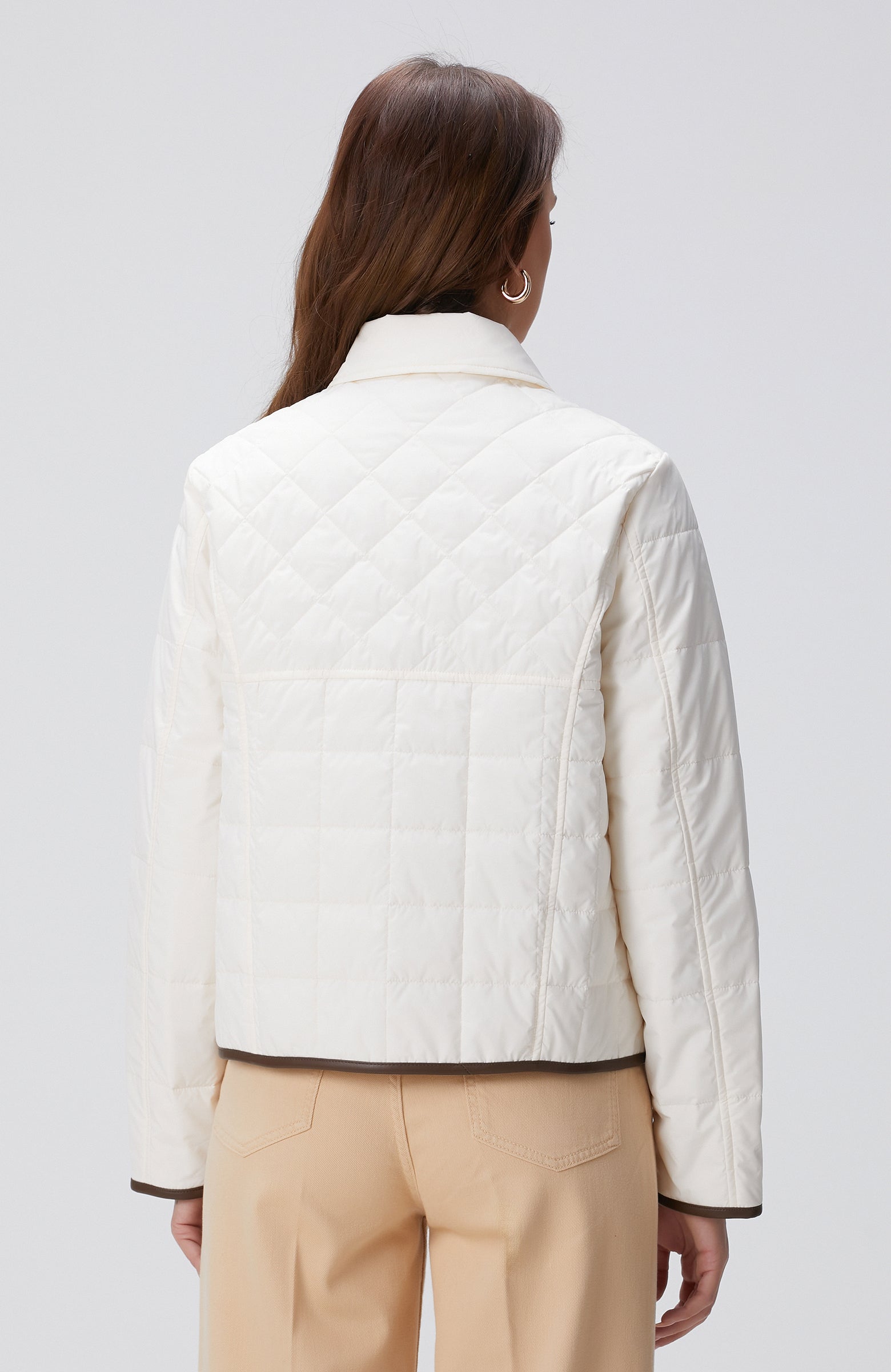 WOMEN'S Off-White Quilted Coat