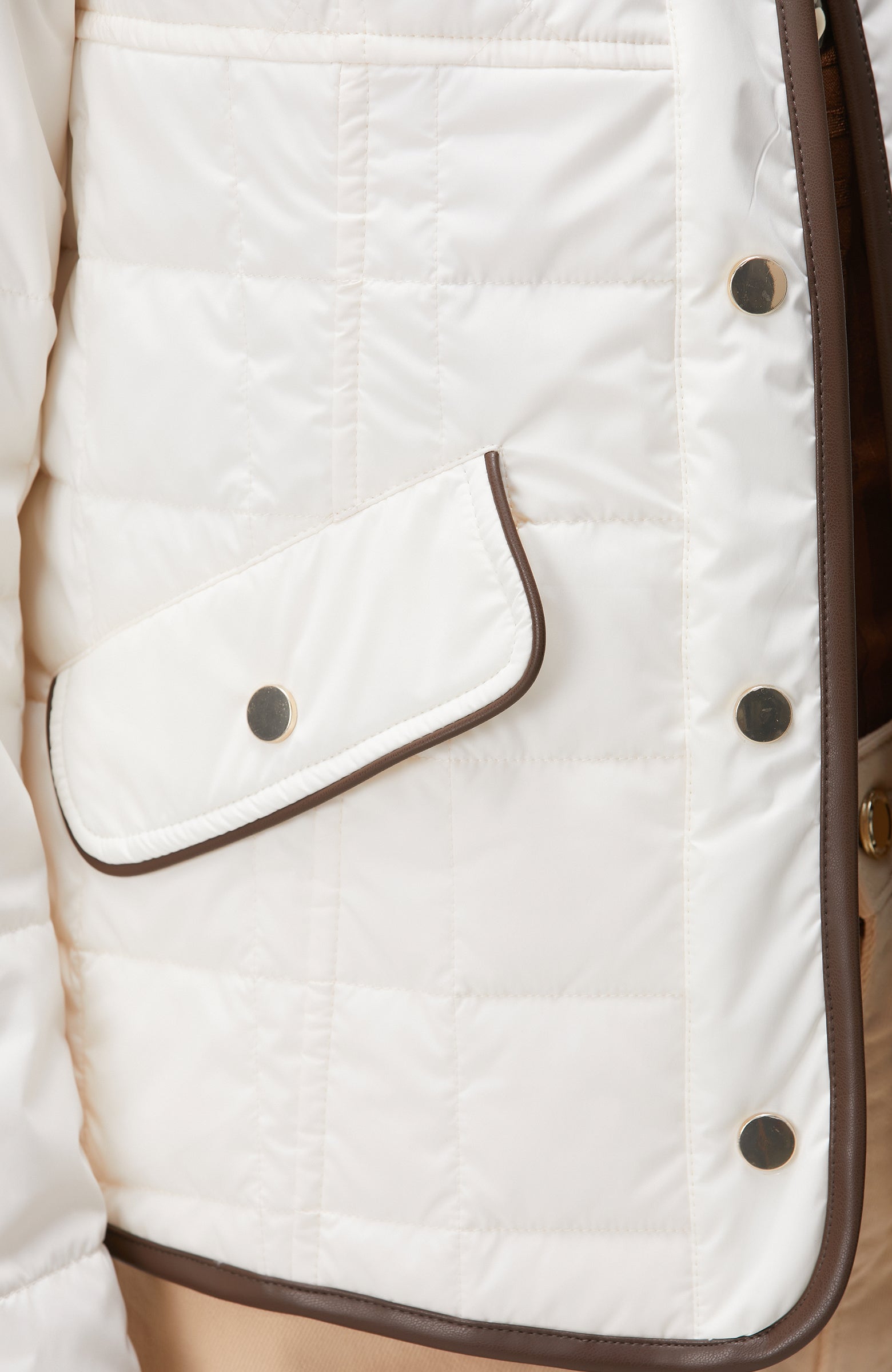 WOMEN'S Off-White Quilted Coat