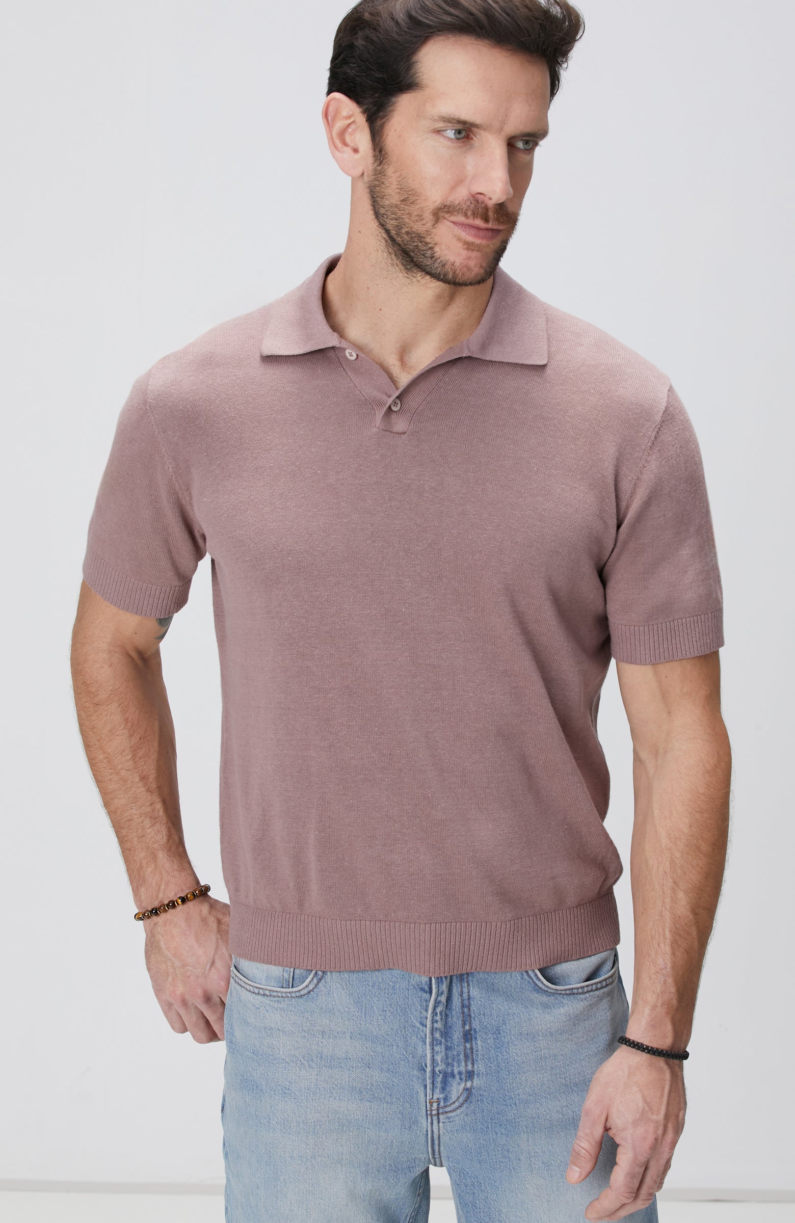 MEN'S Rose Dried Linen Blend Sweater
