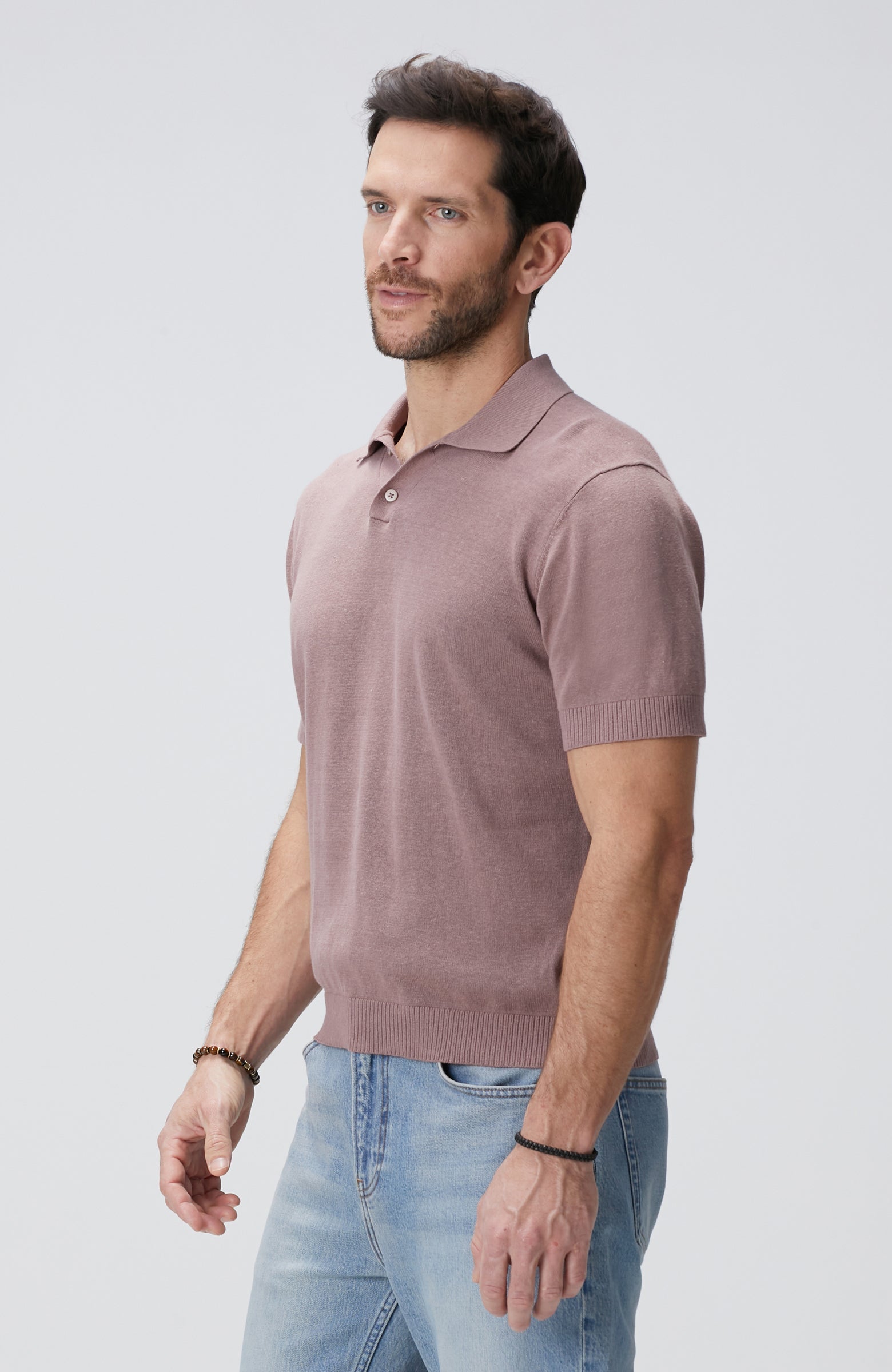 MEN'S Rose Dried Linen Blend Sweater