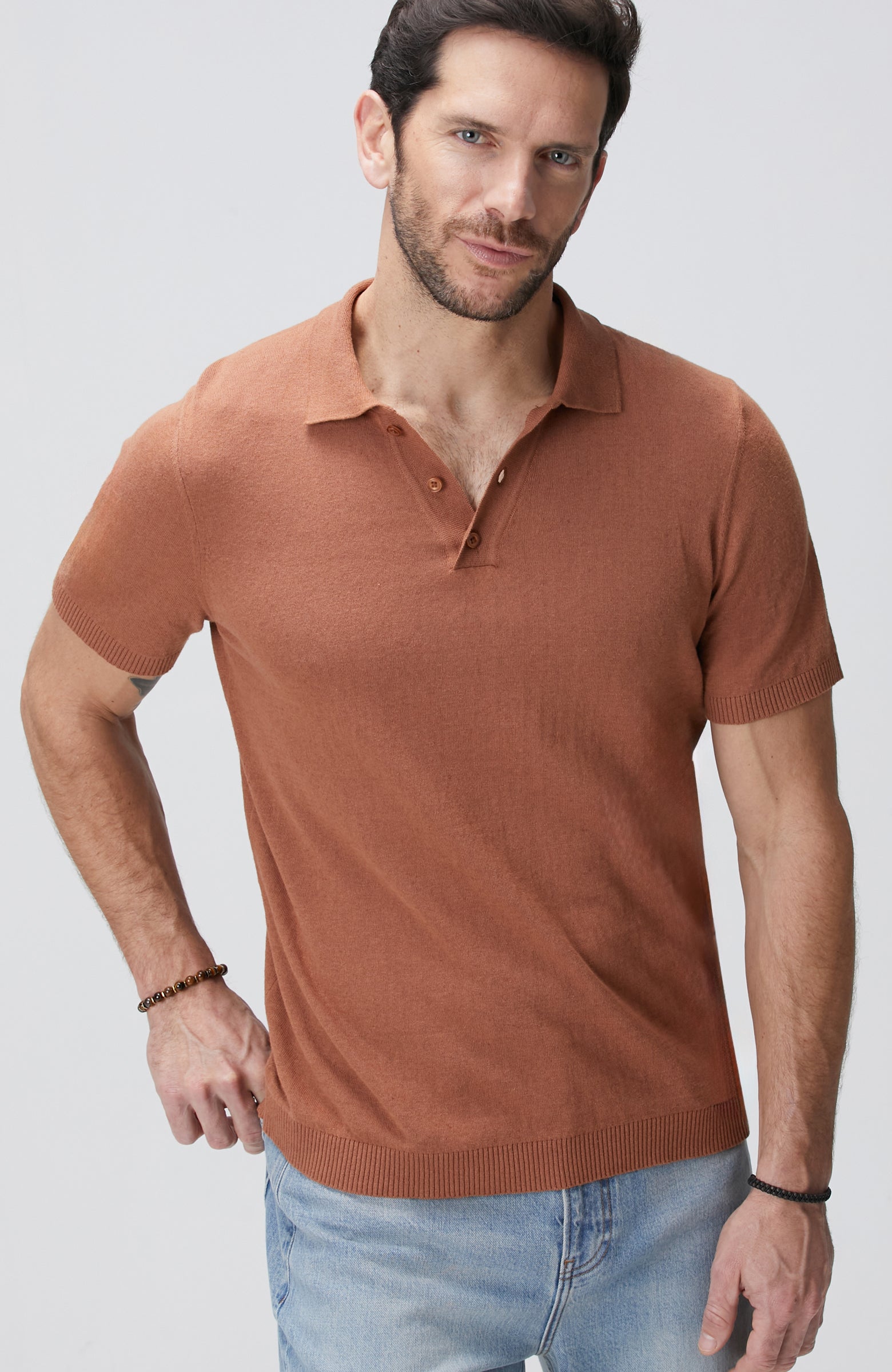 MEN'S Cinnamon Linen Blend Sweater