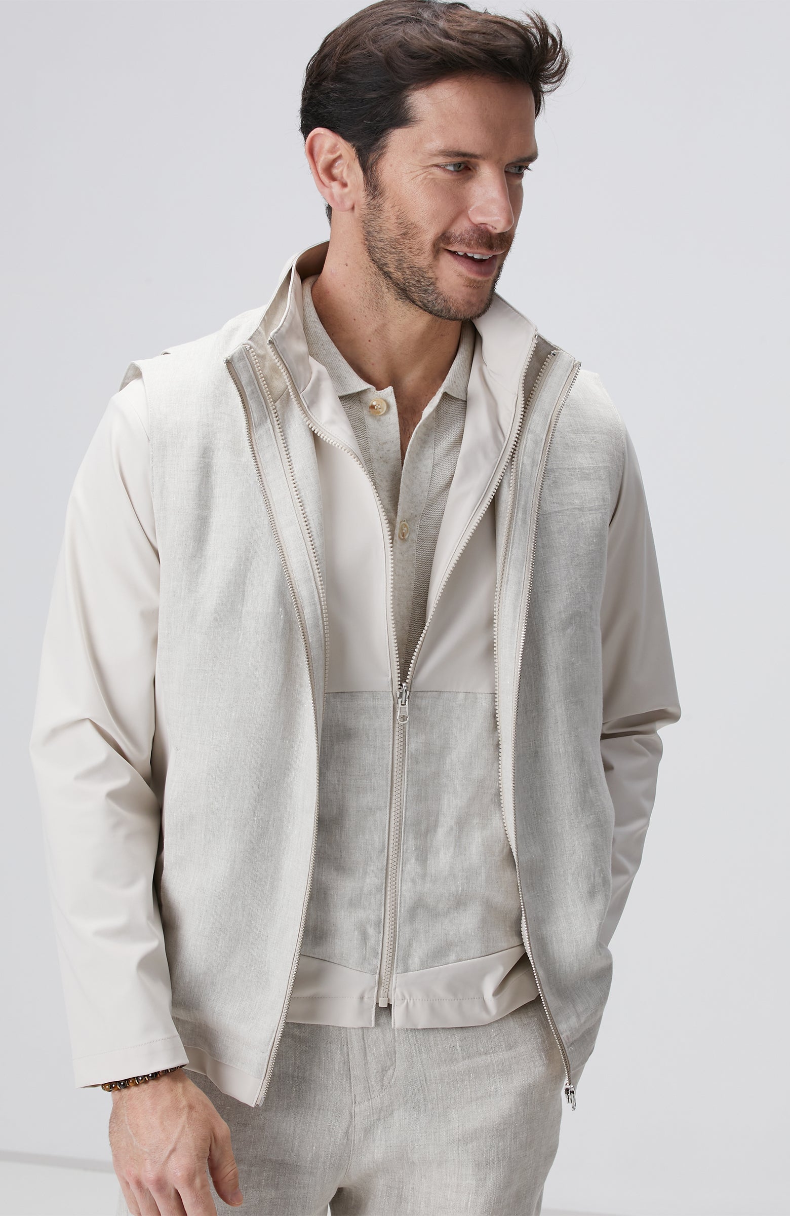 MEN'S N-Tech Natural Linen Coat
