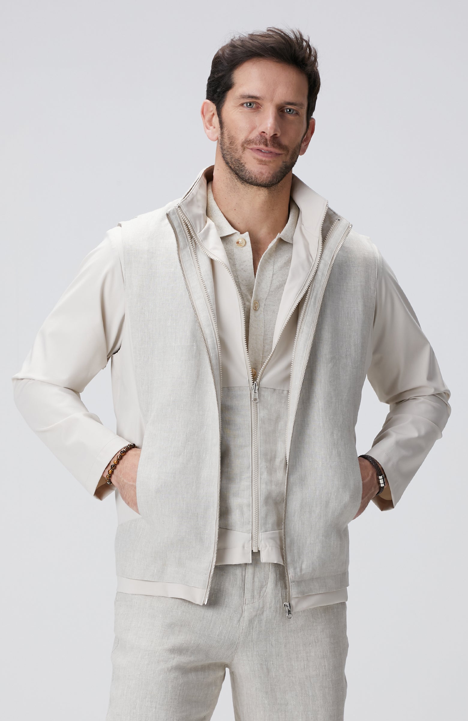 MEN'S N-Tech Natural Linen Coat