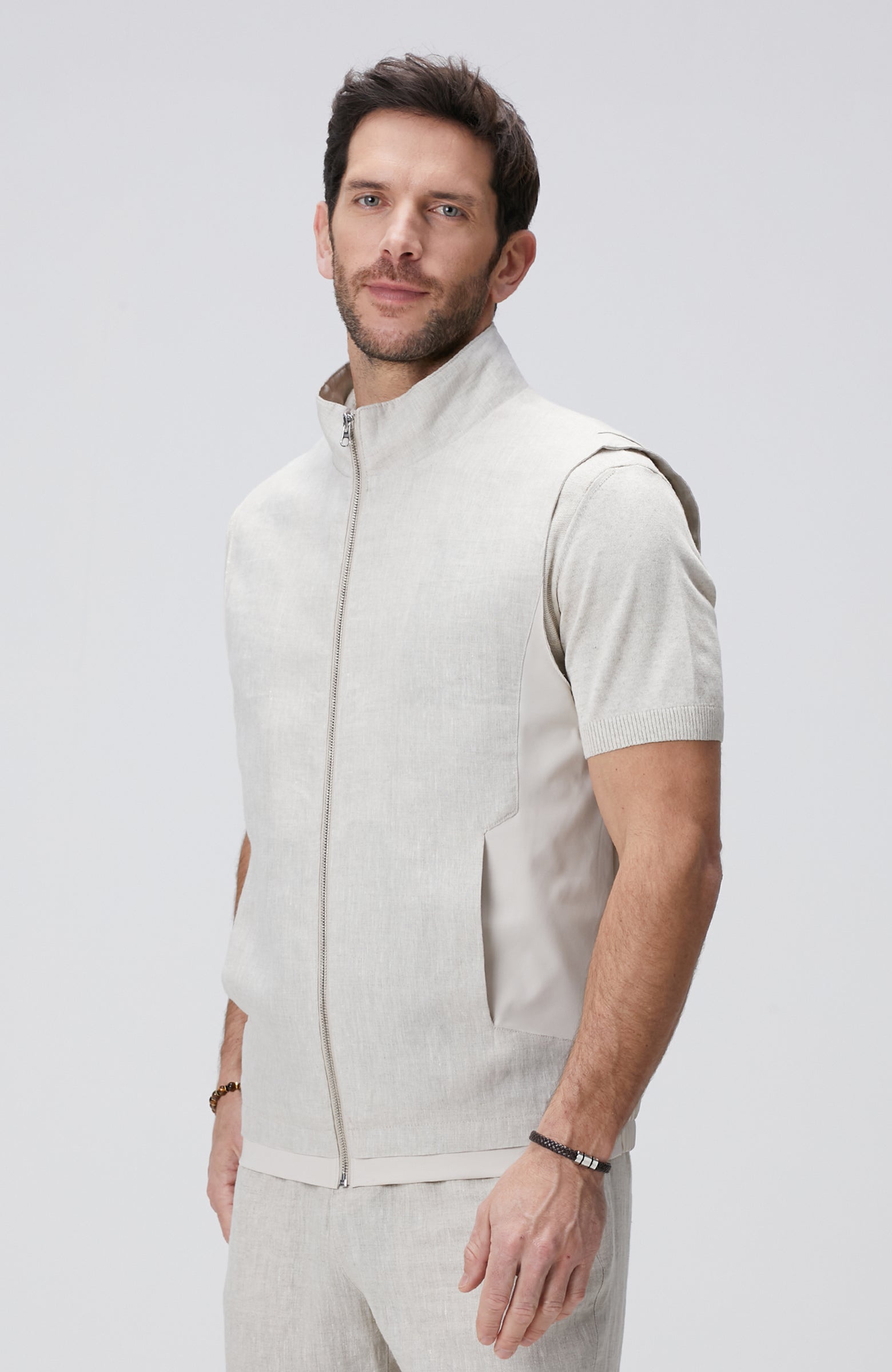 MEN'S N-Tech Natural Linen Coat