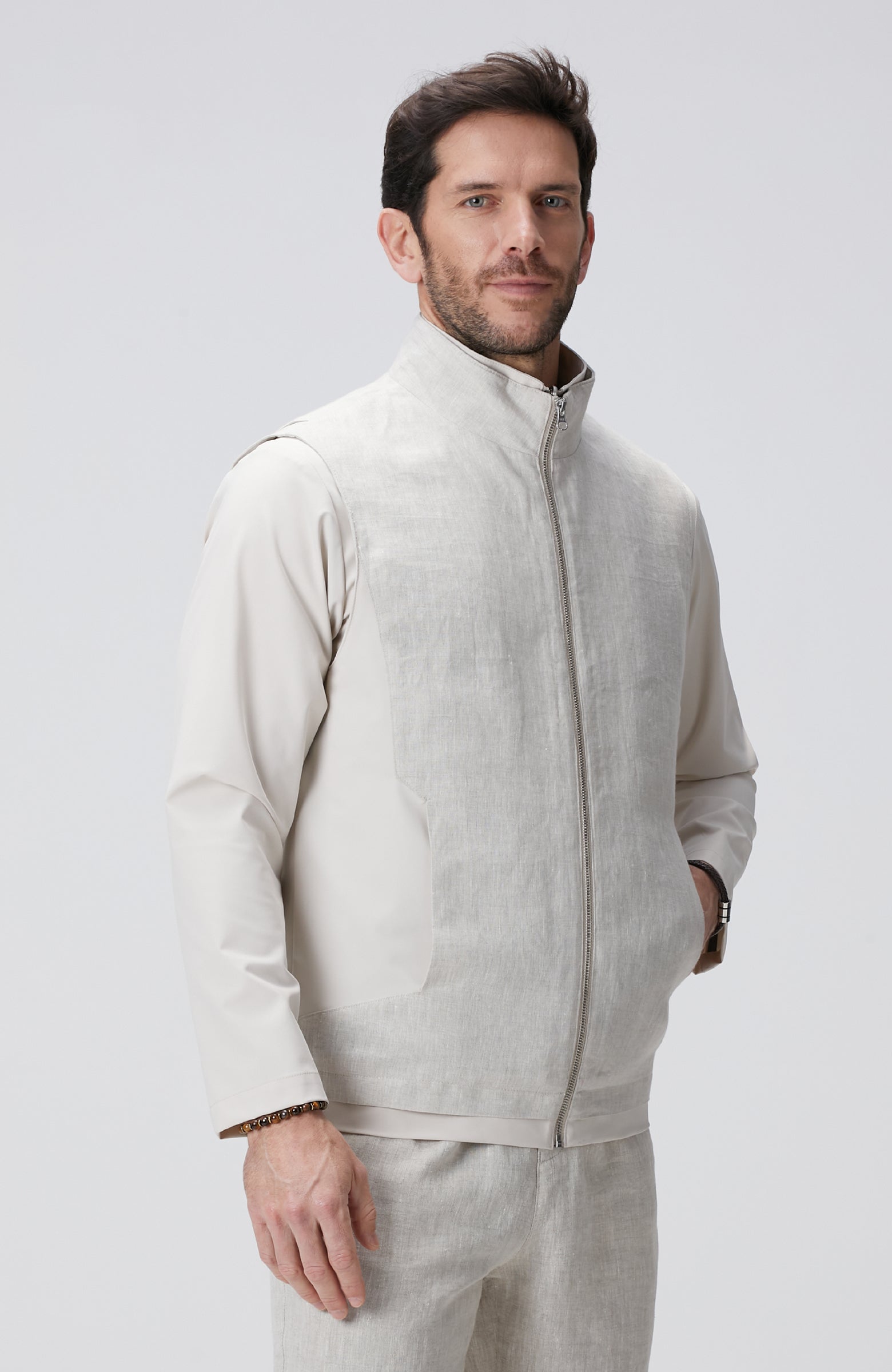 MEN'S N-Tech Natural Linen Coat