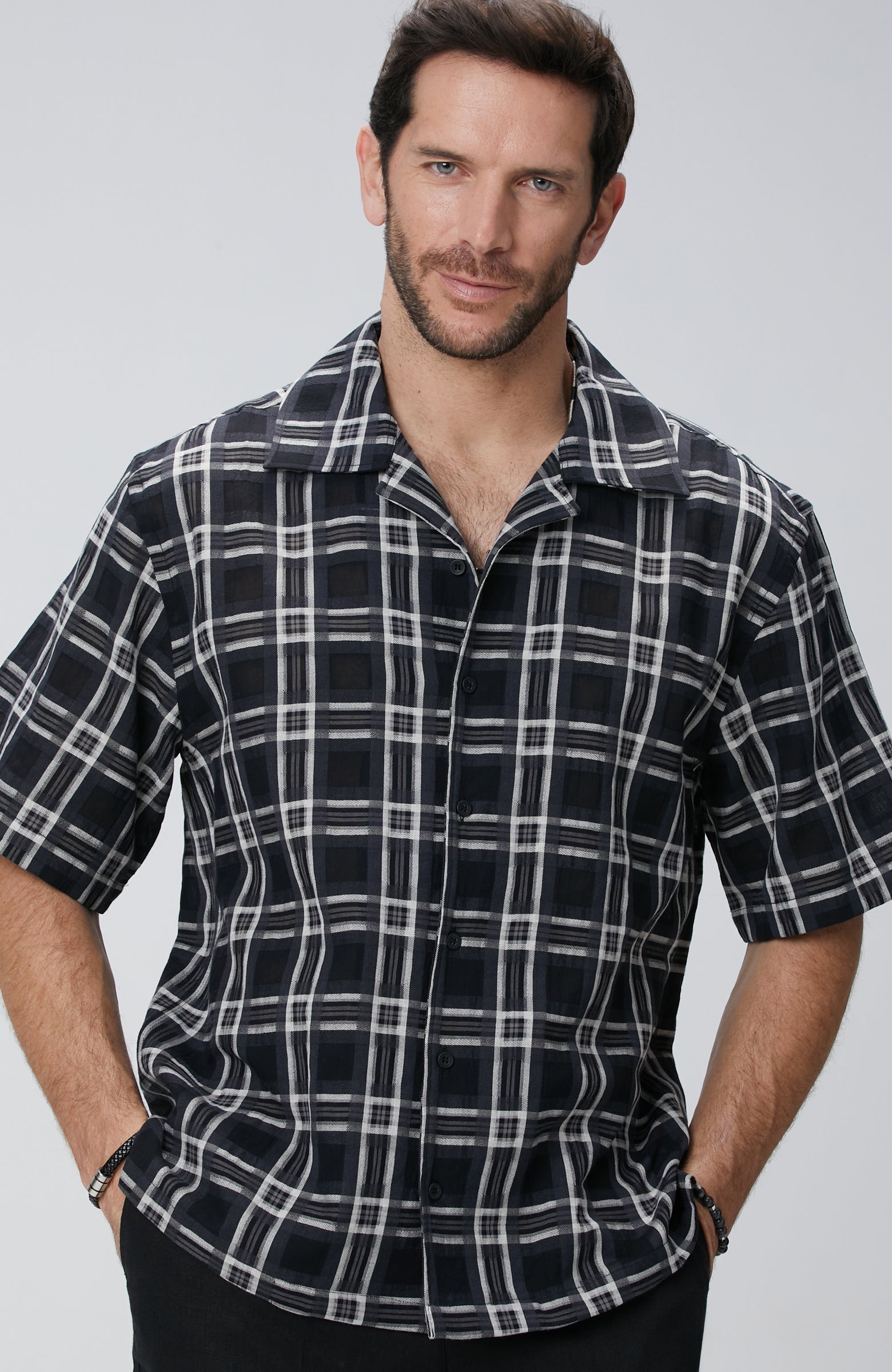 MEN'S Black Wool Blend Shirt