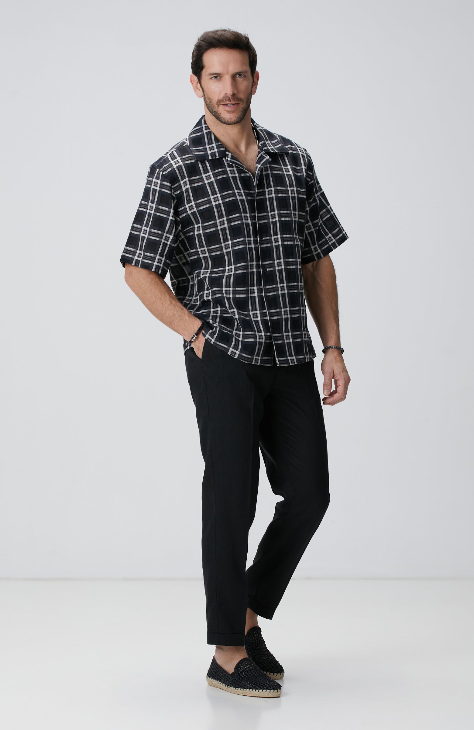 MEN'S Black Wool Blend Shirt