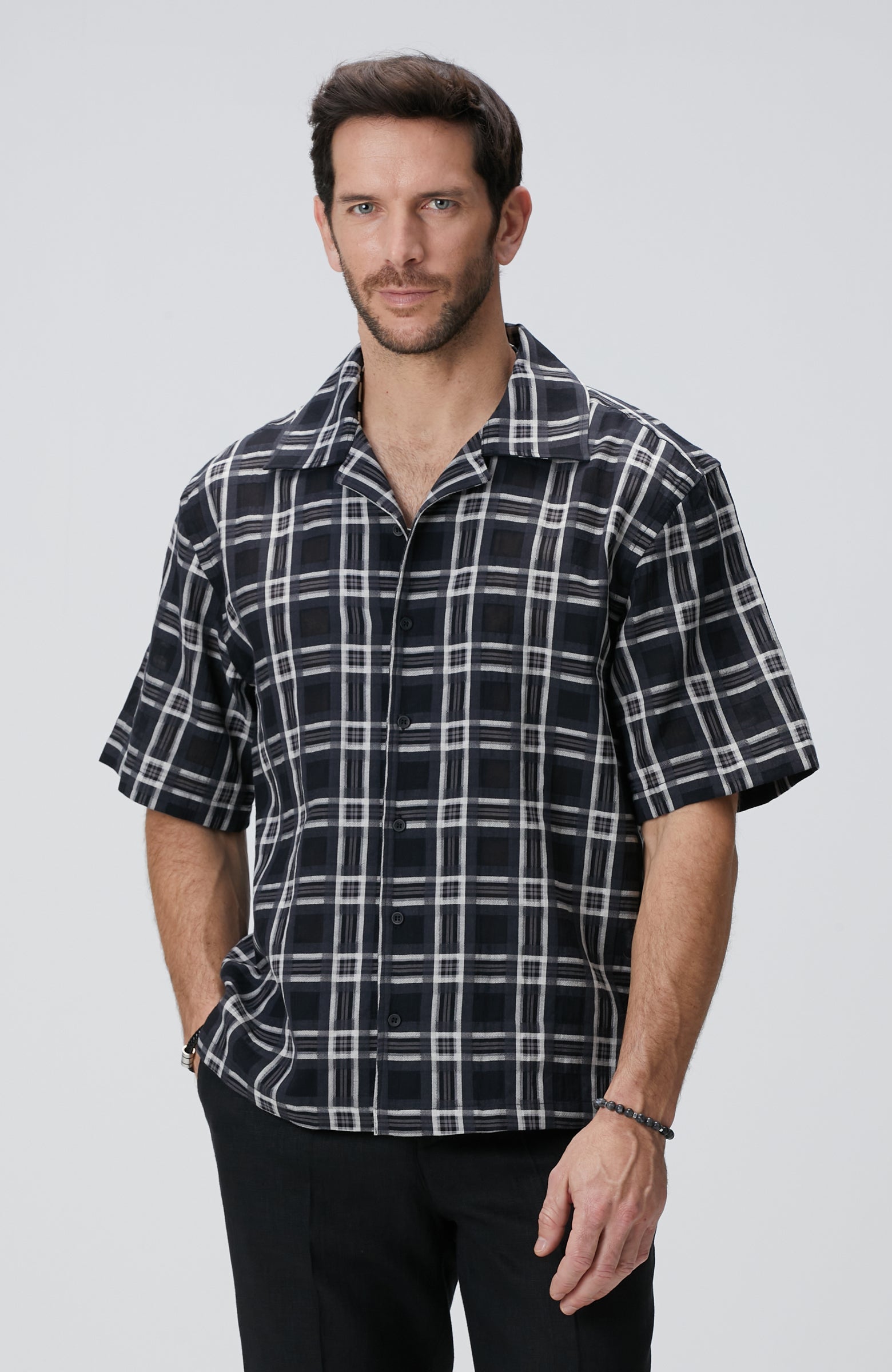 MEN'S Black Wool Blend Shirt