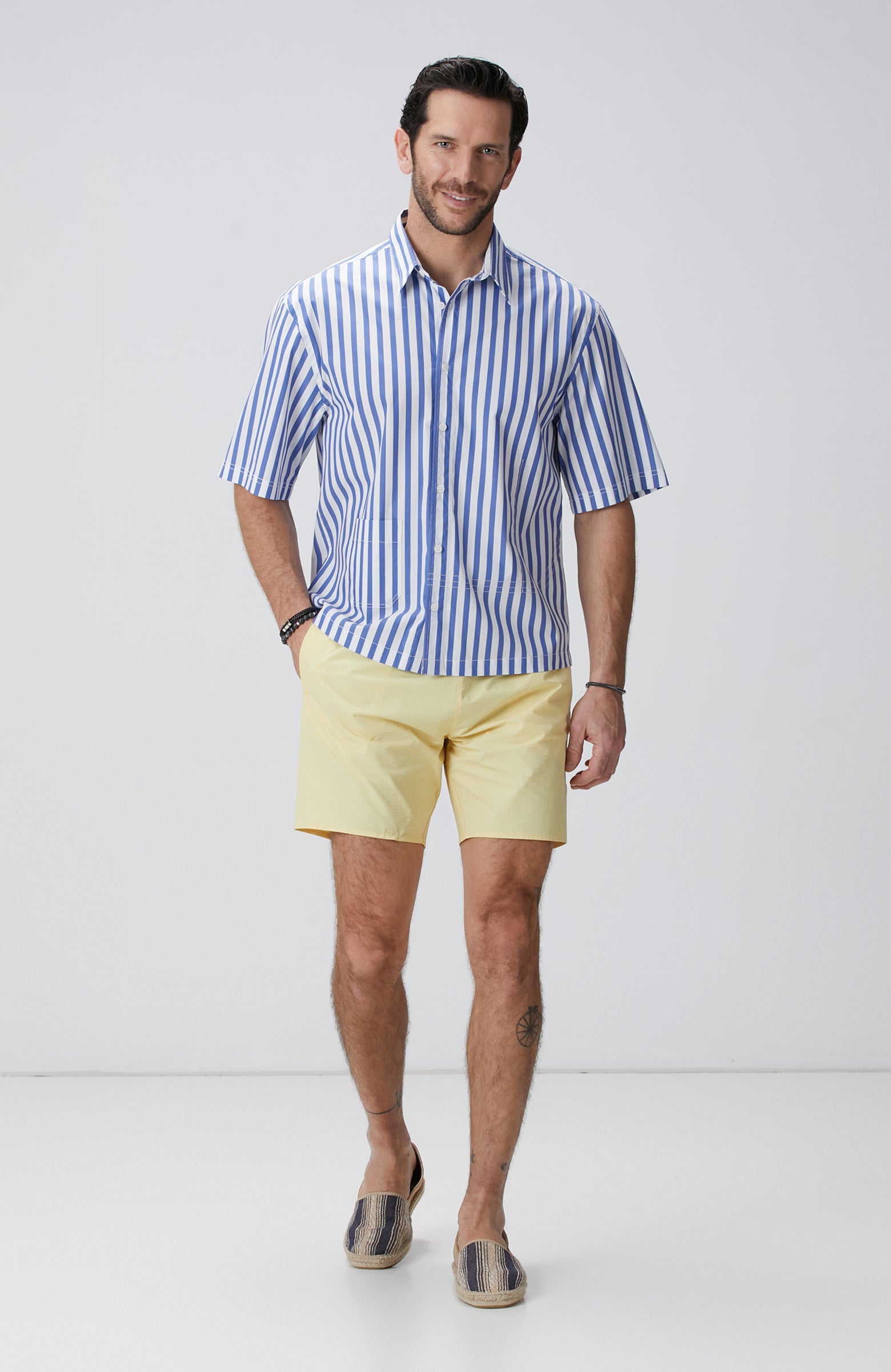 MEN'S Blue White Striped Shirt