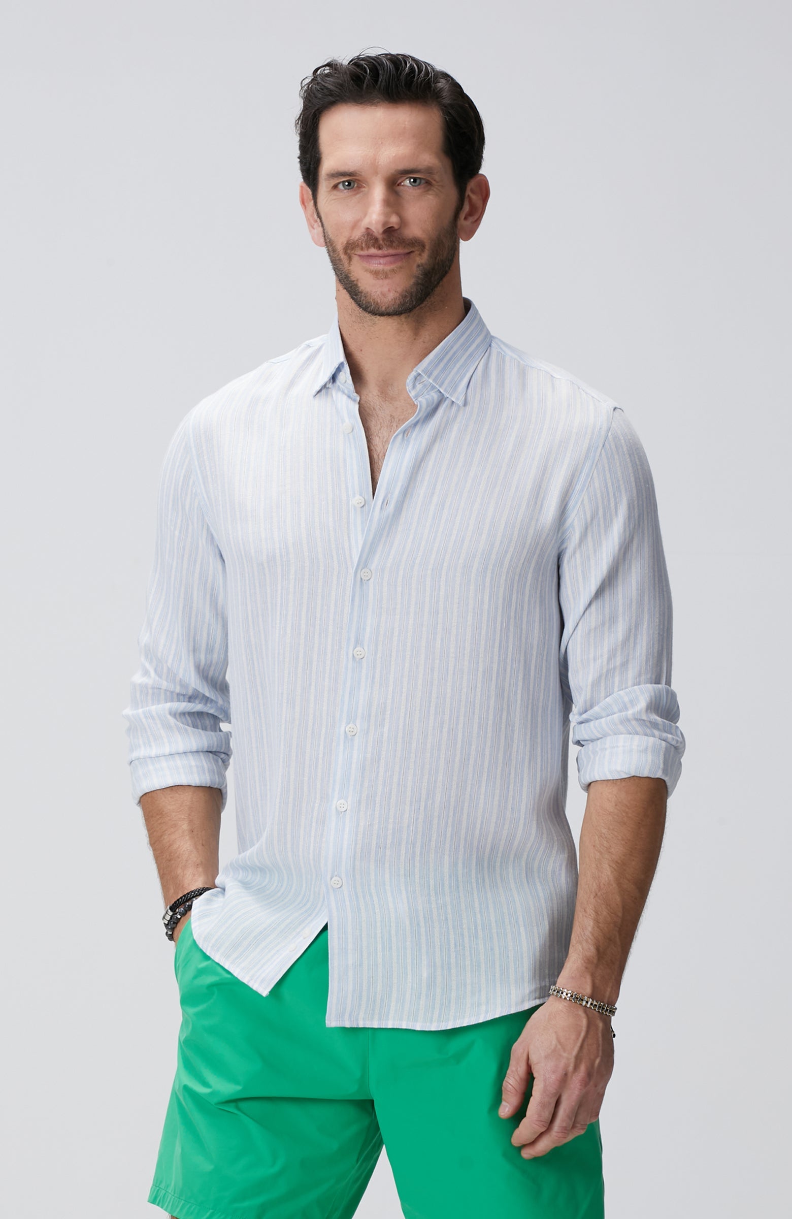 MEN'S Blue White Striped Shirt