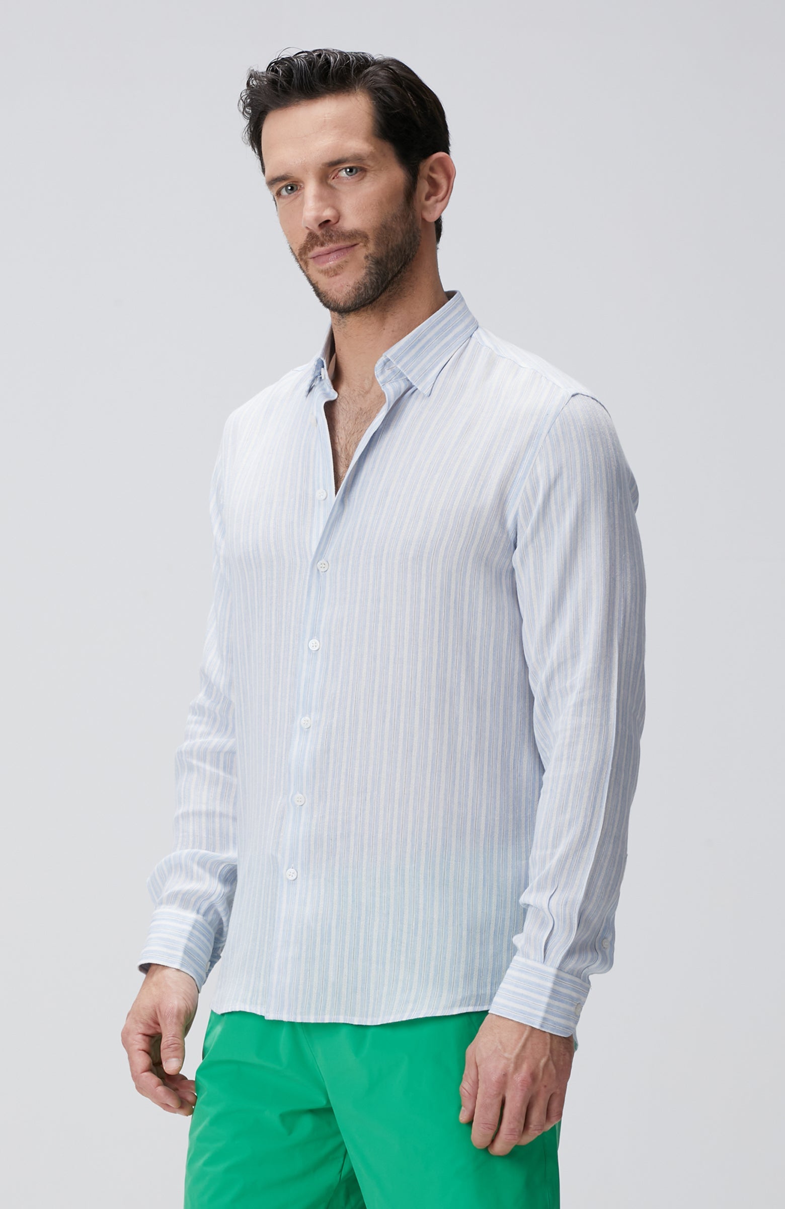 MEN'S Blue White Striped Shirt