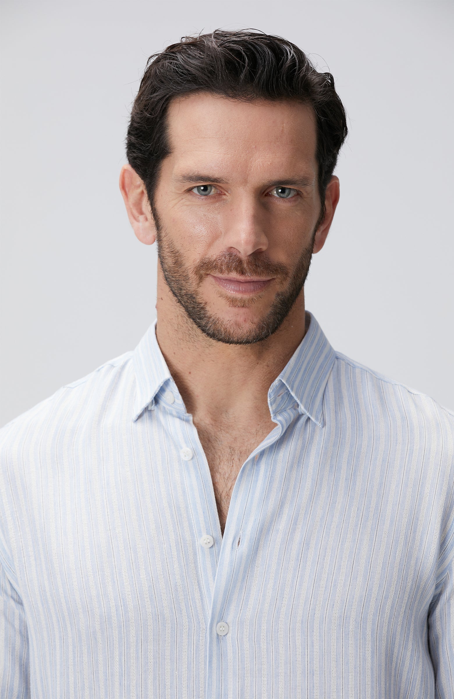 MEN'S Blue White Striped Shirt