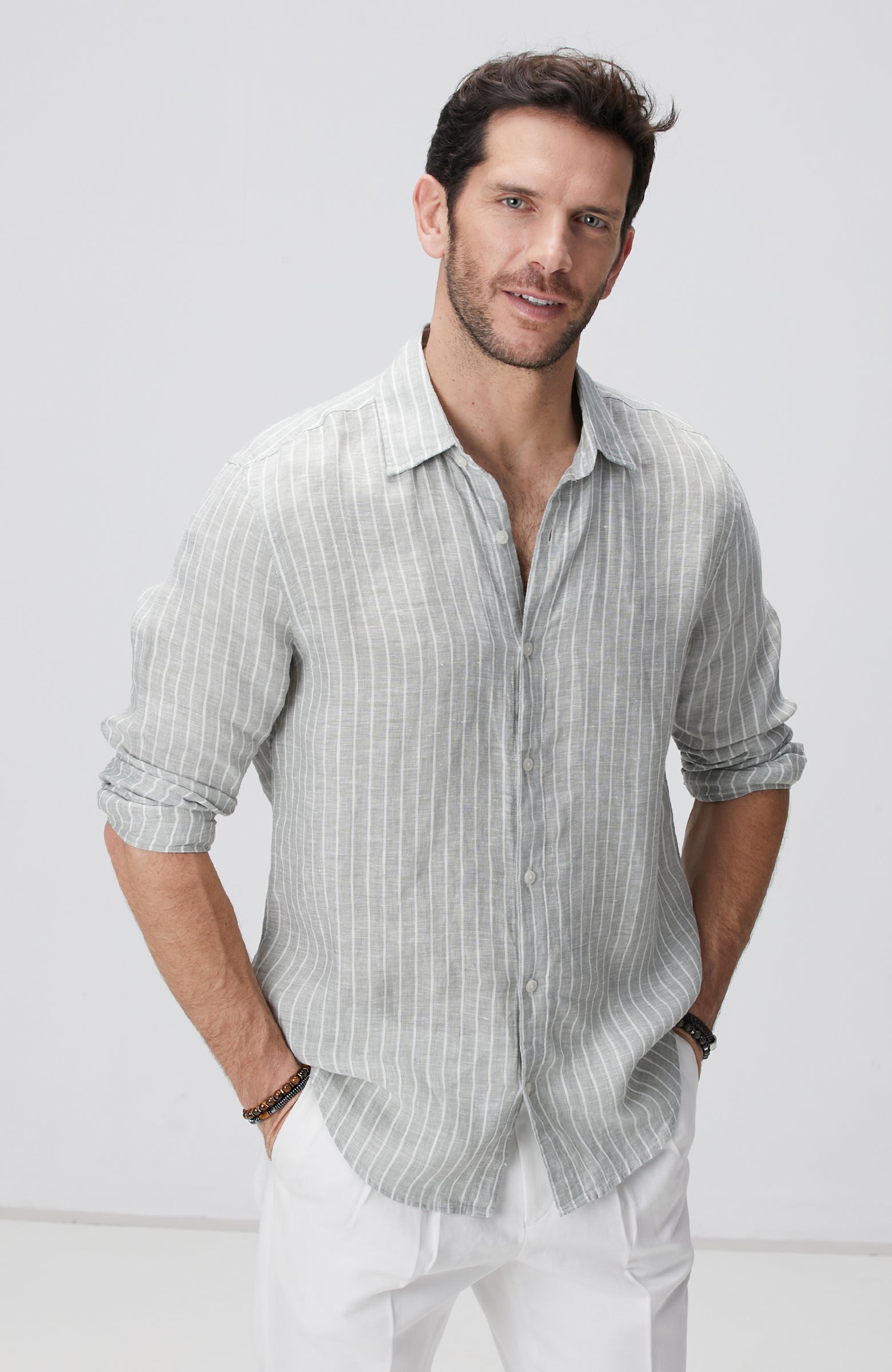 MEN'S Light Green Linen Shirt