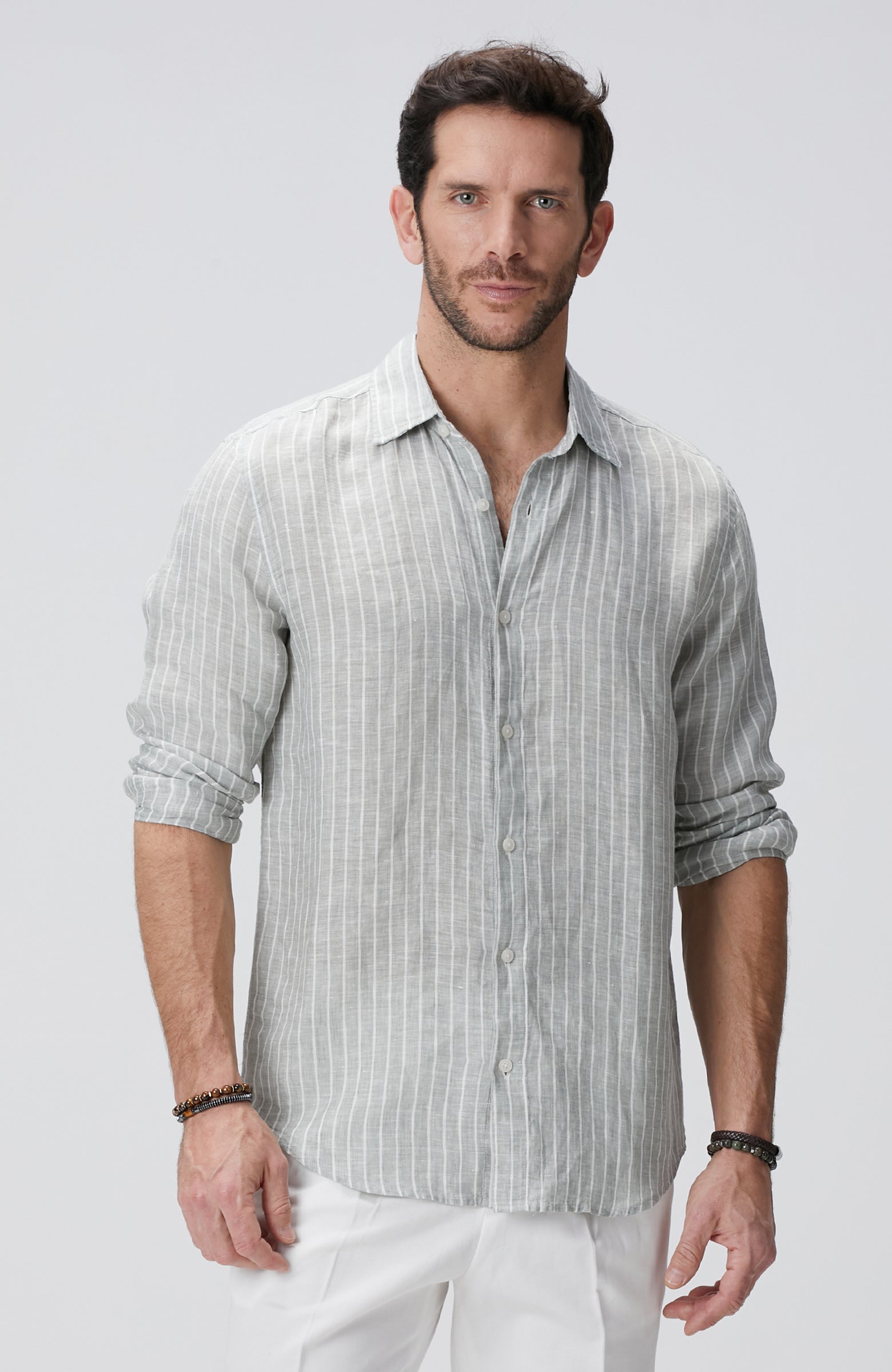 MEN'S Light Green Linen Shirt