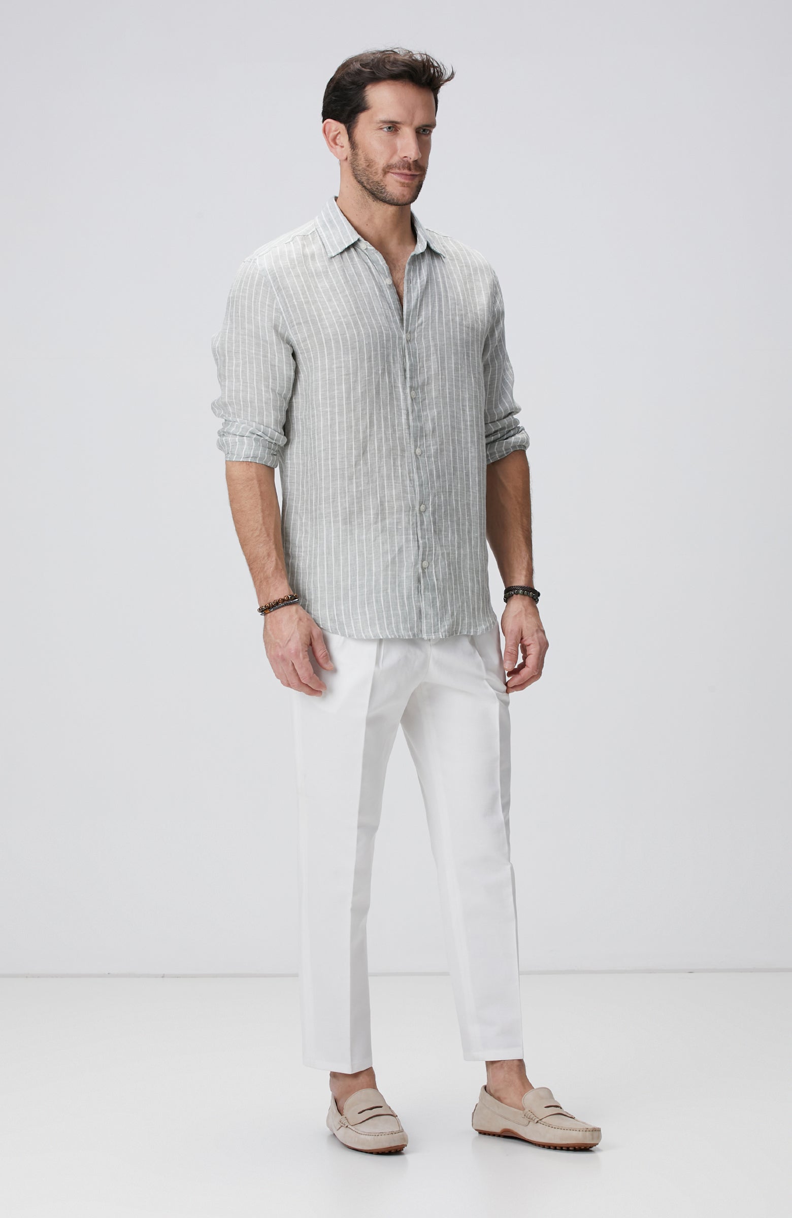 MEN'S Light Green Linen Shirt