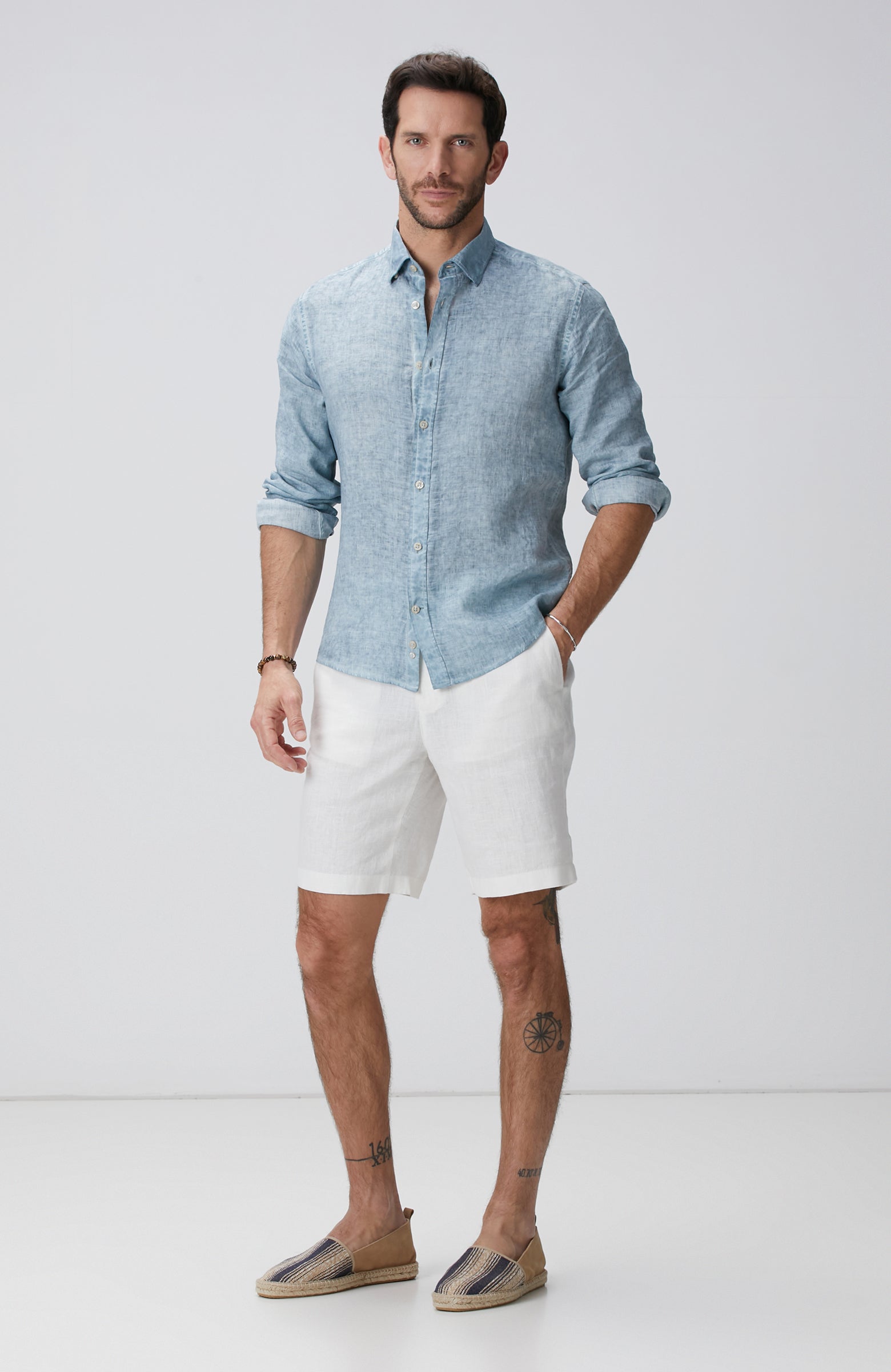 MEN'S Off-White Linen Shorts