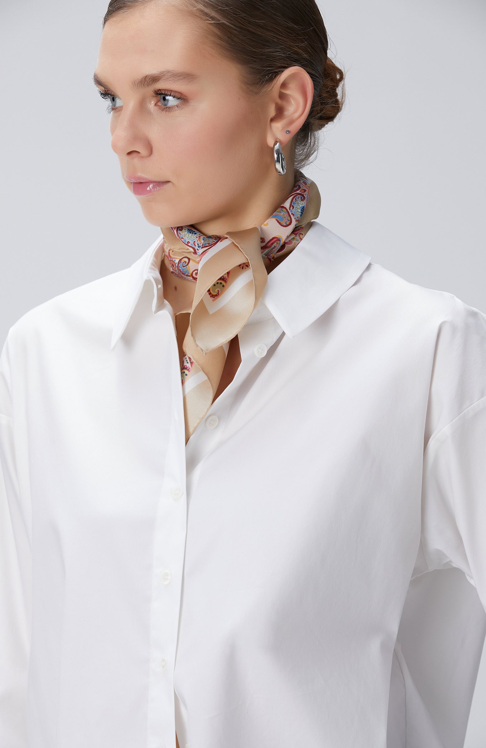 WOMEN'S Colorful Patterned Women's Twill Silk Scarf