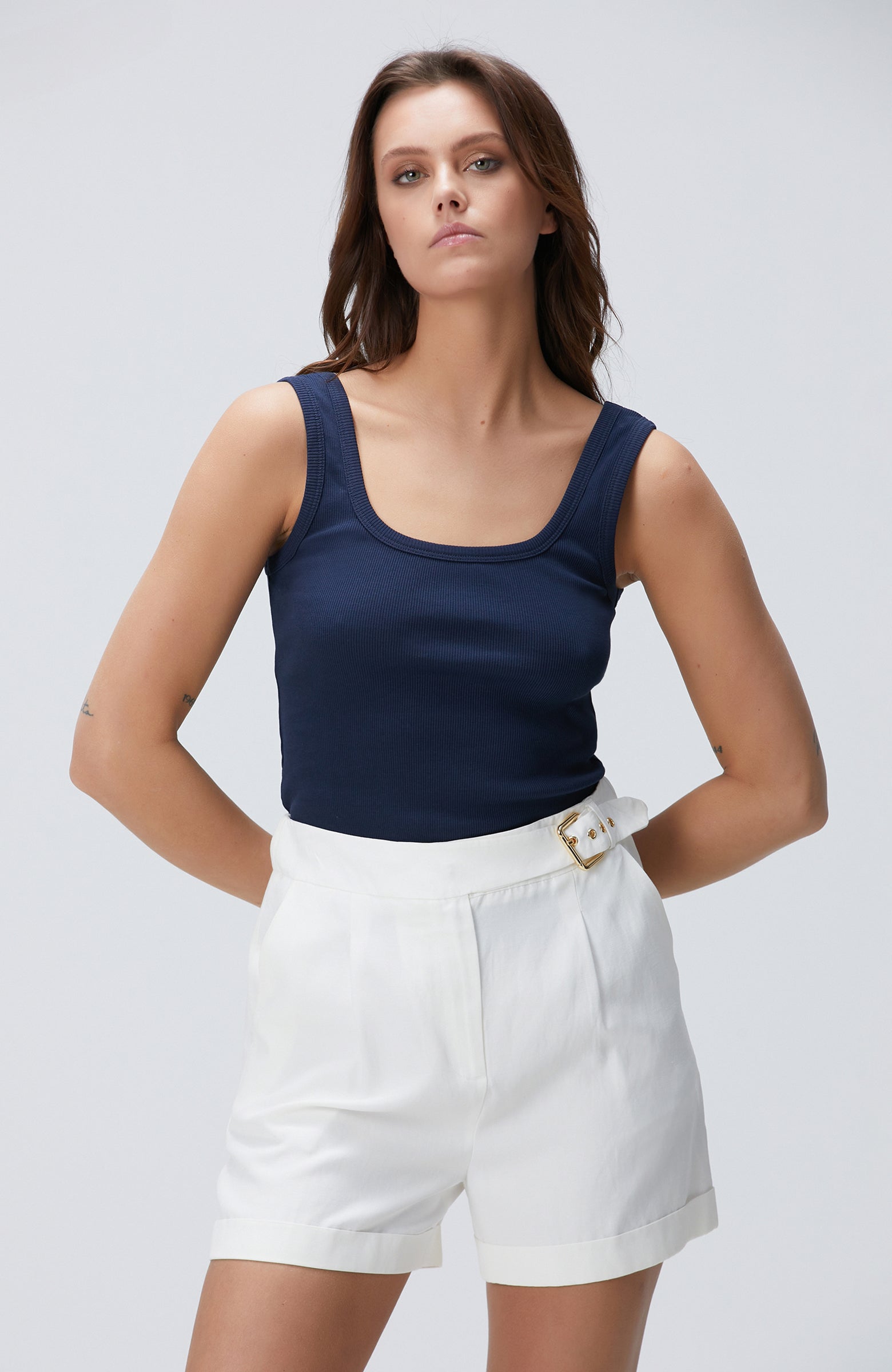 WOMEN'S Navy Blue Basic Tank Top