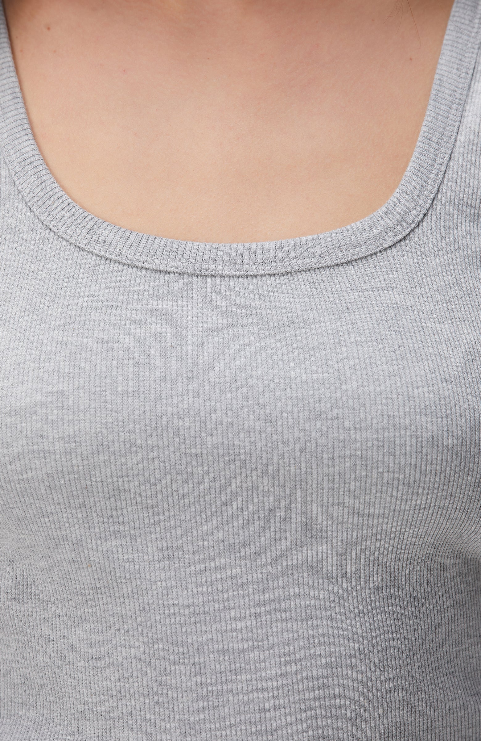 WOMEN'S Gray Melange Basic Tank Top