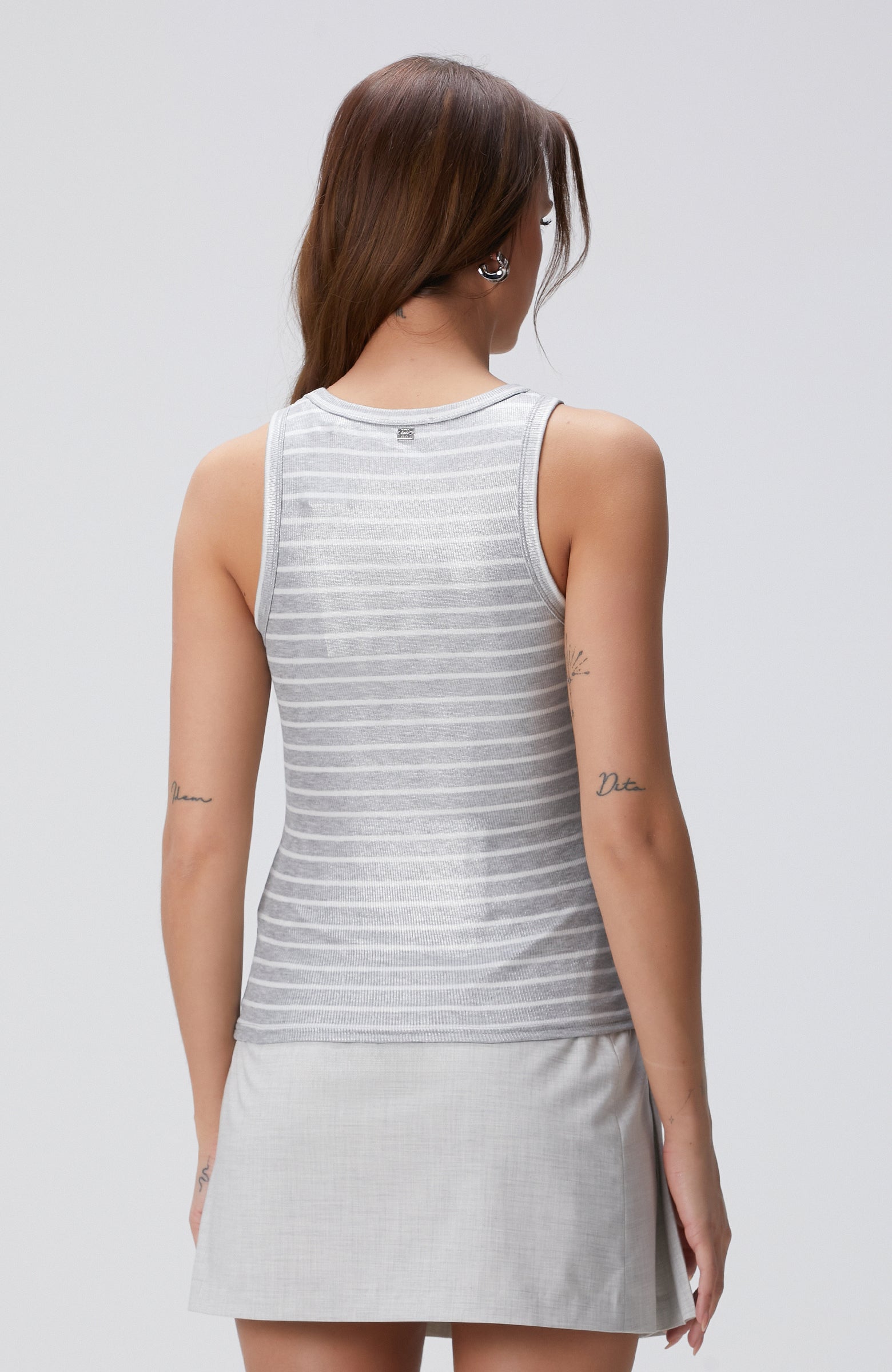WOMEN'S Gray Striped Tank Top