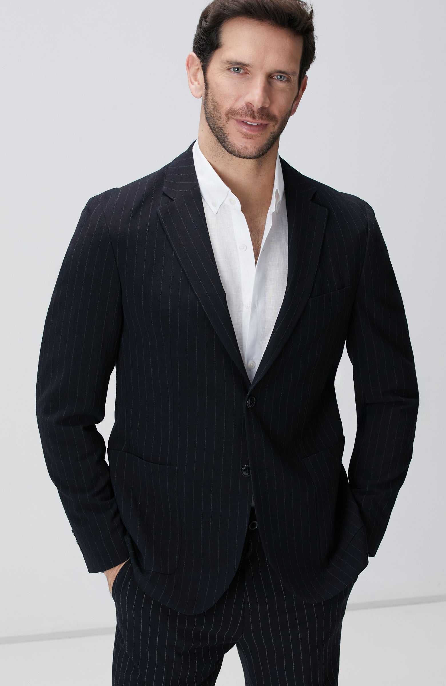MEN'S Striped Wool Blend Suit