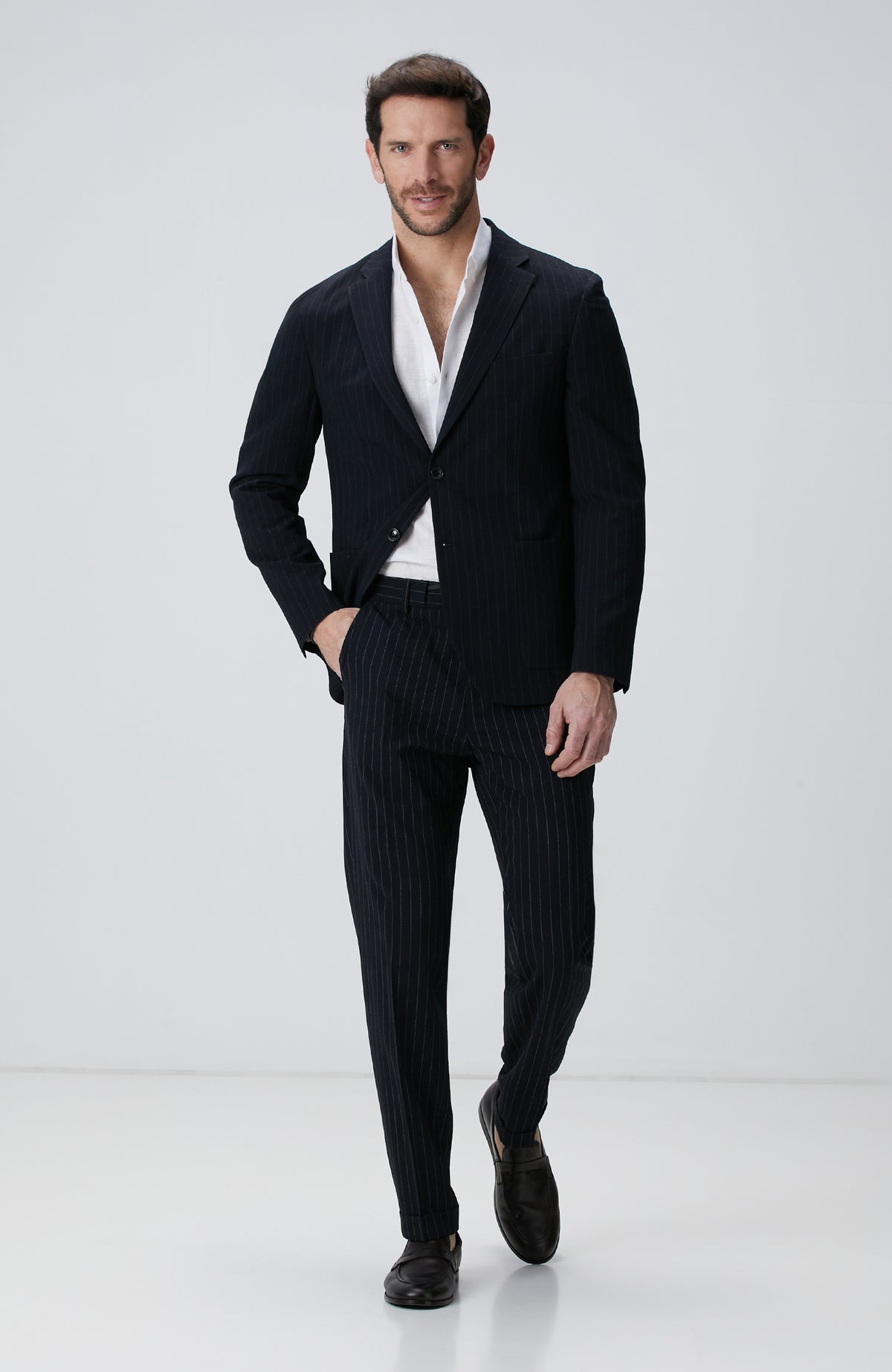 MEN'S Striped Wool Blend Suit