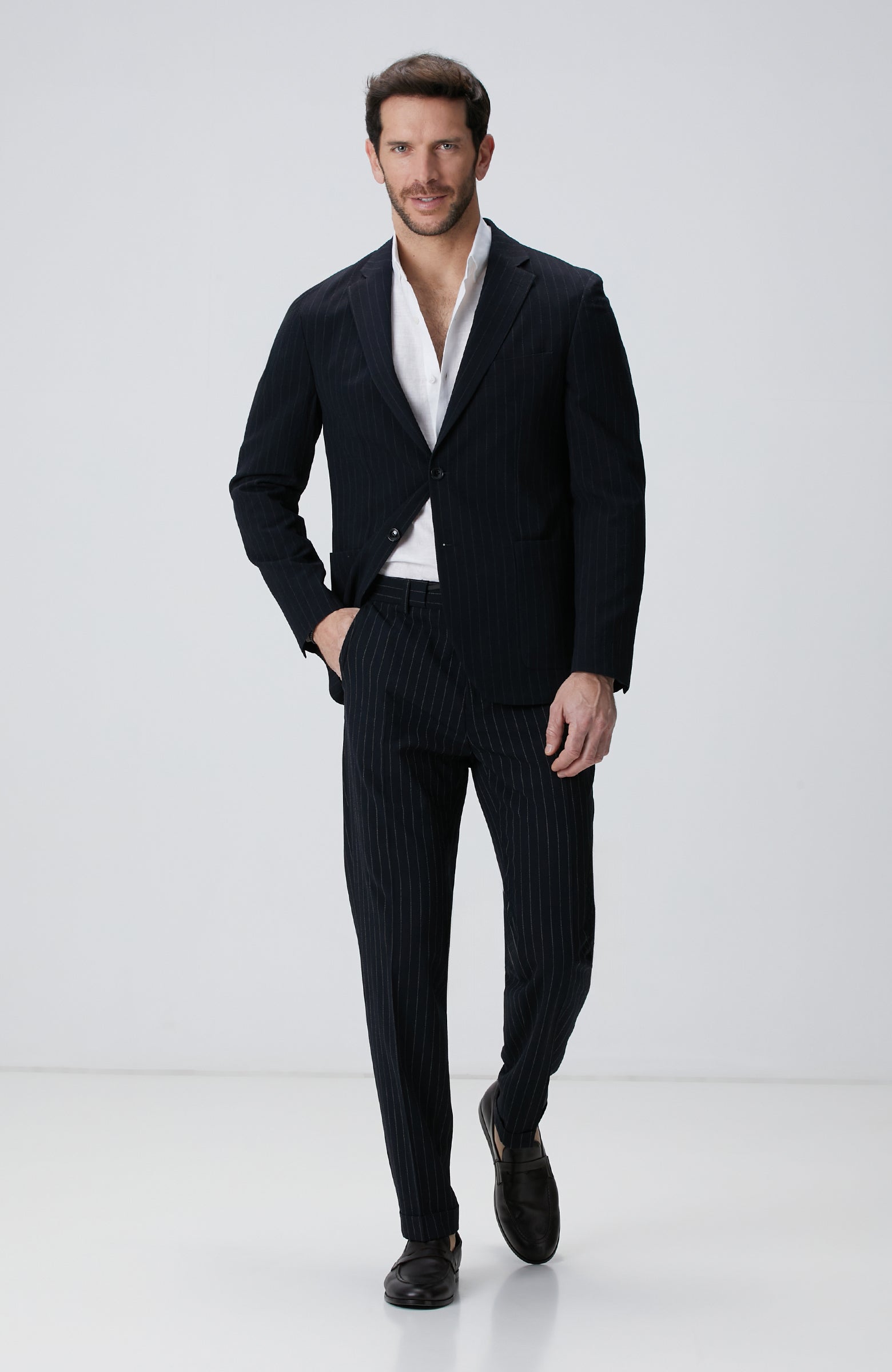 MEN'S Striped Wool Blend Suit