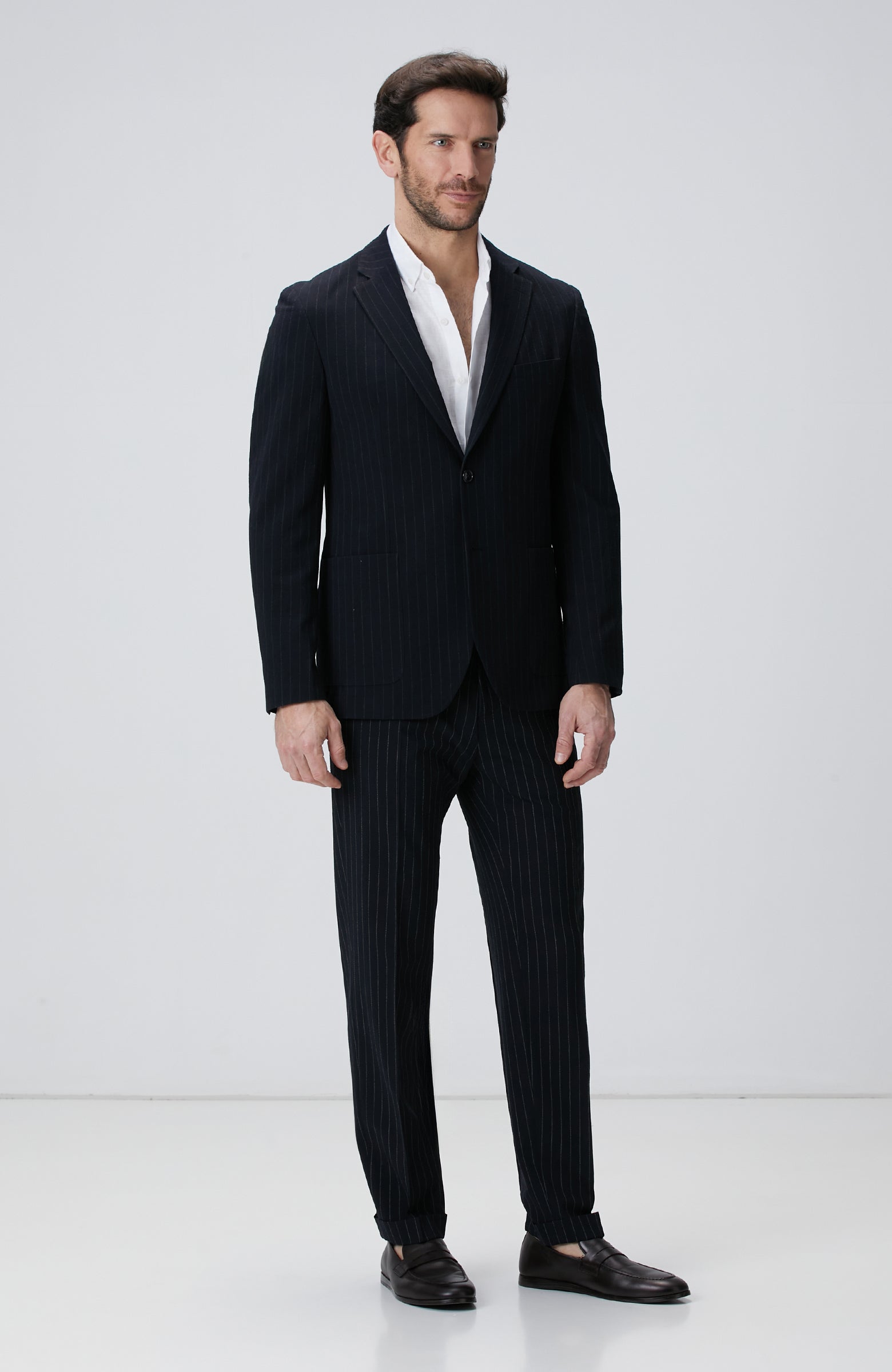 MEN'S Striped Wool Blend Suit