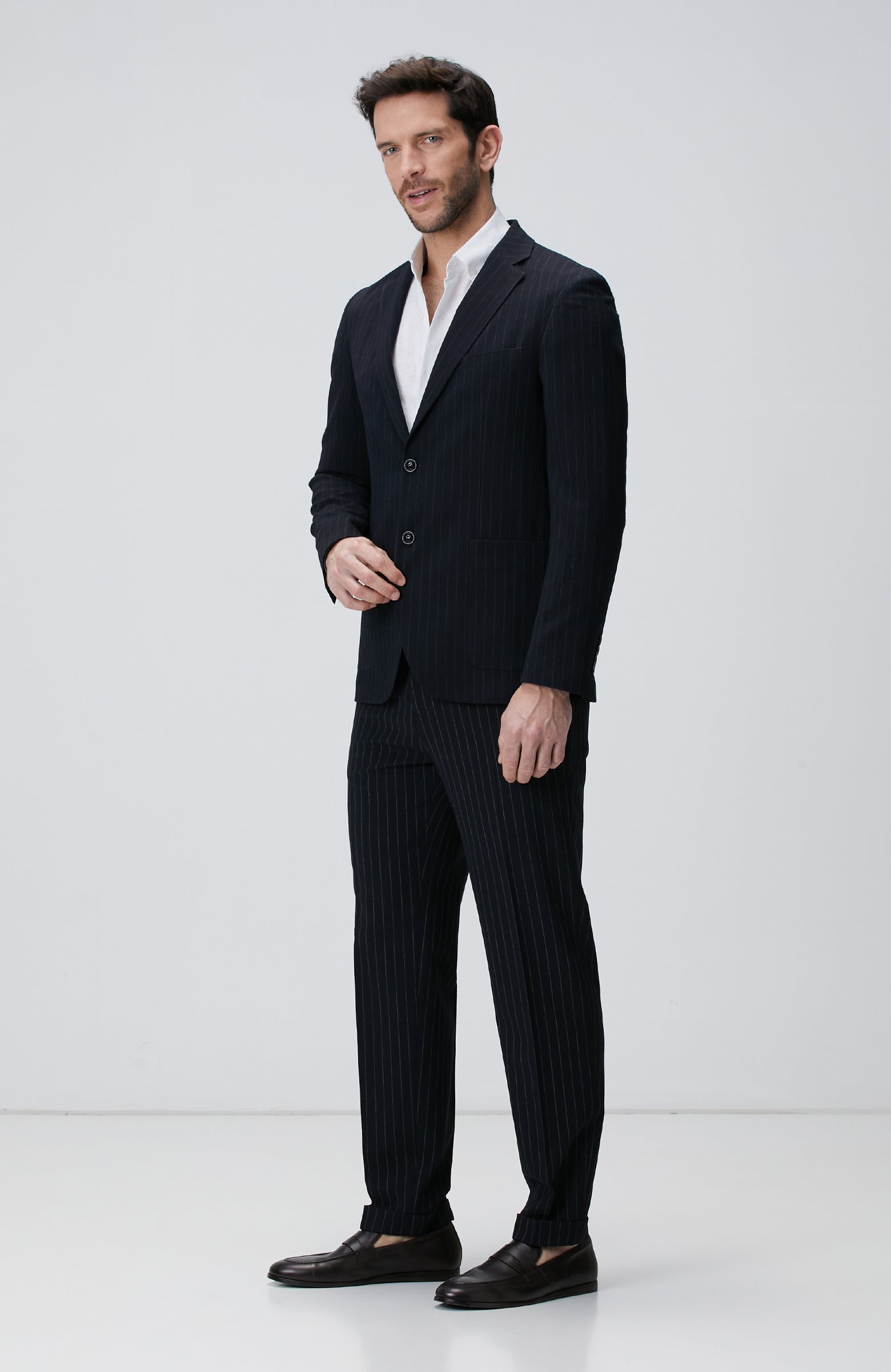 MEN'S Striped Wool Blend Suit