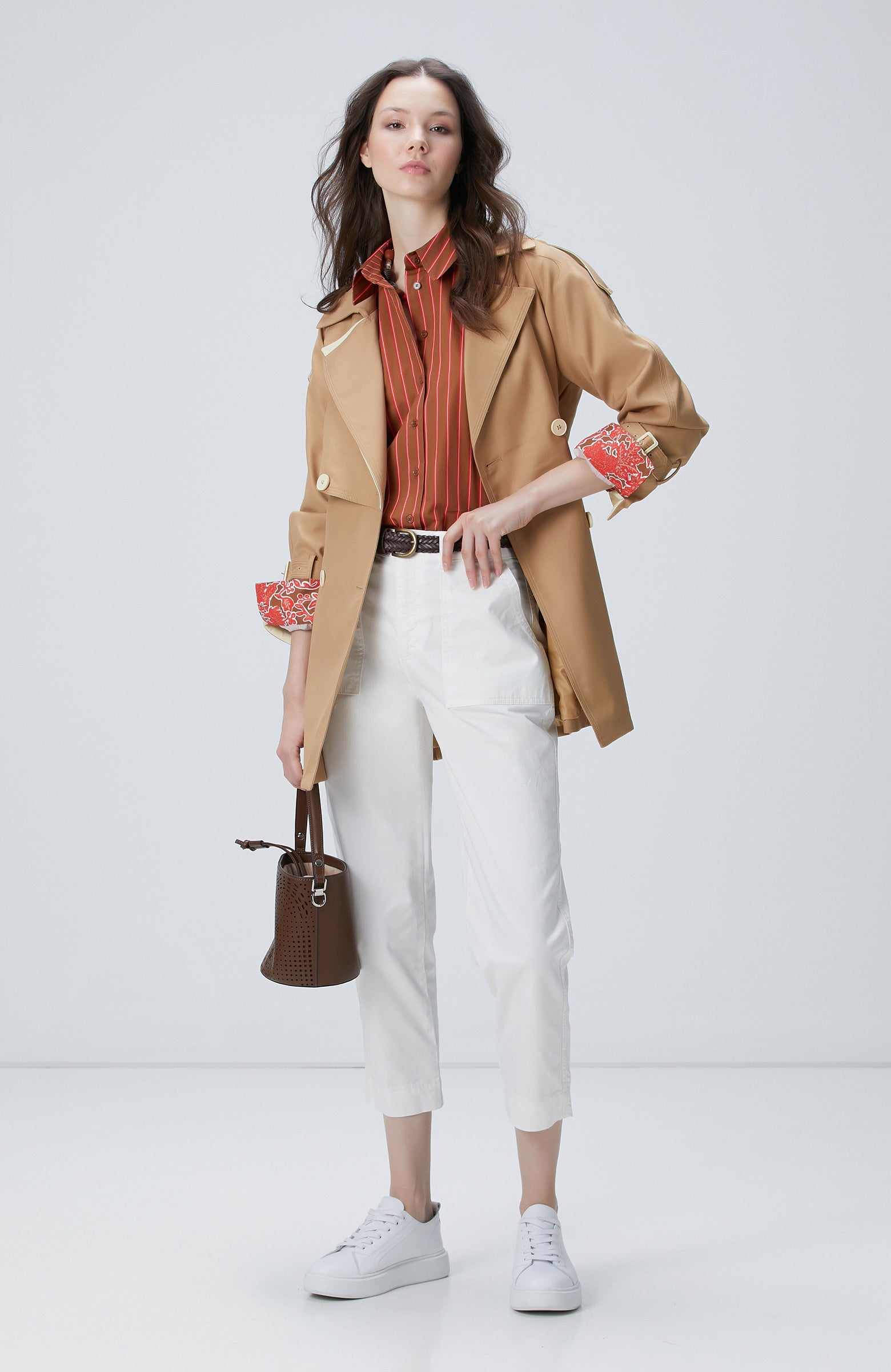 WOMEN'S Cinnamon Red Striped Shirt