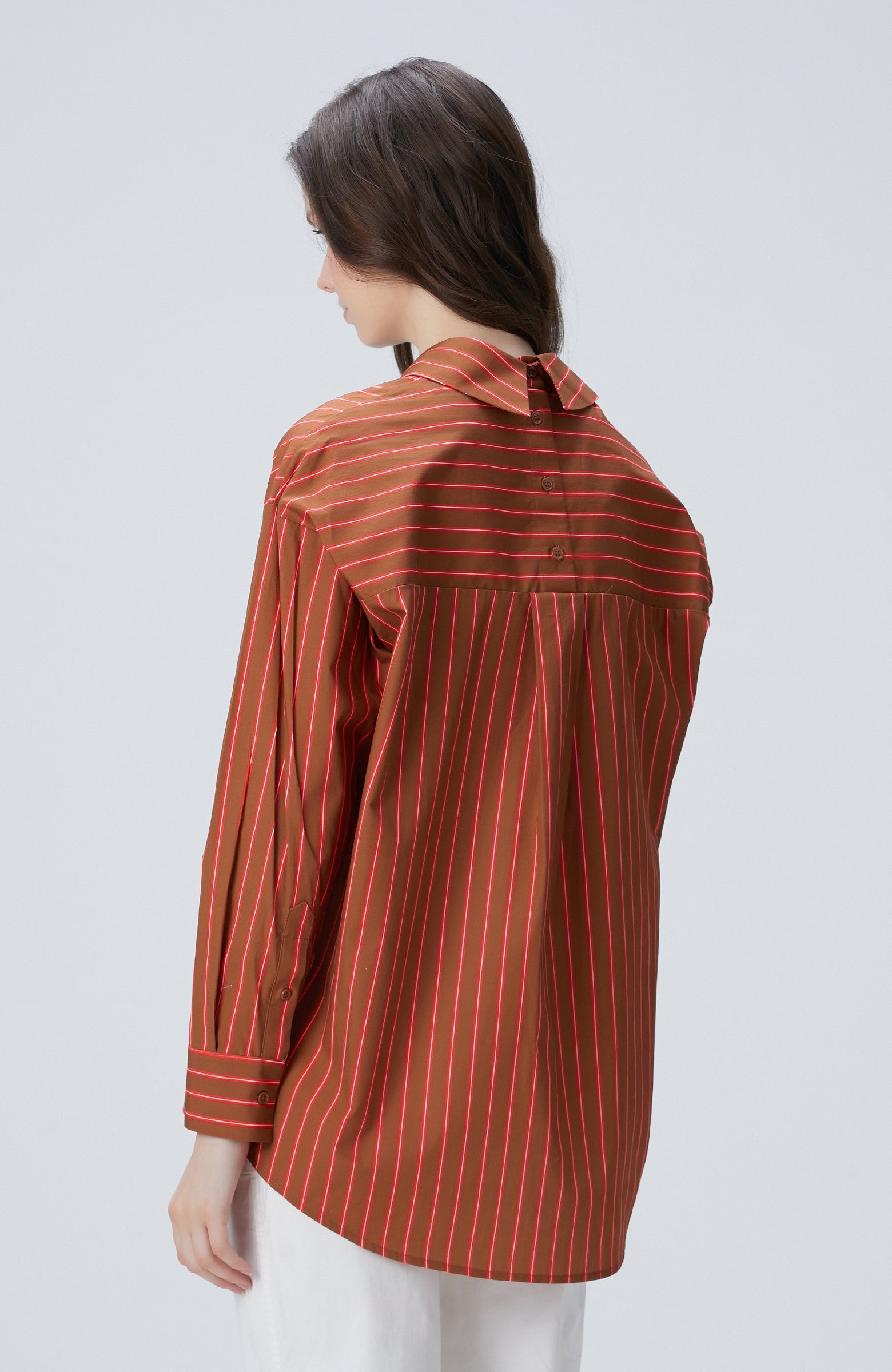 WOMEN'S Cinnamon Red Striped Shirt