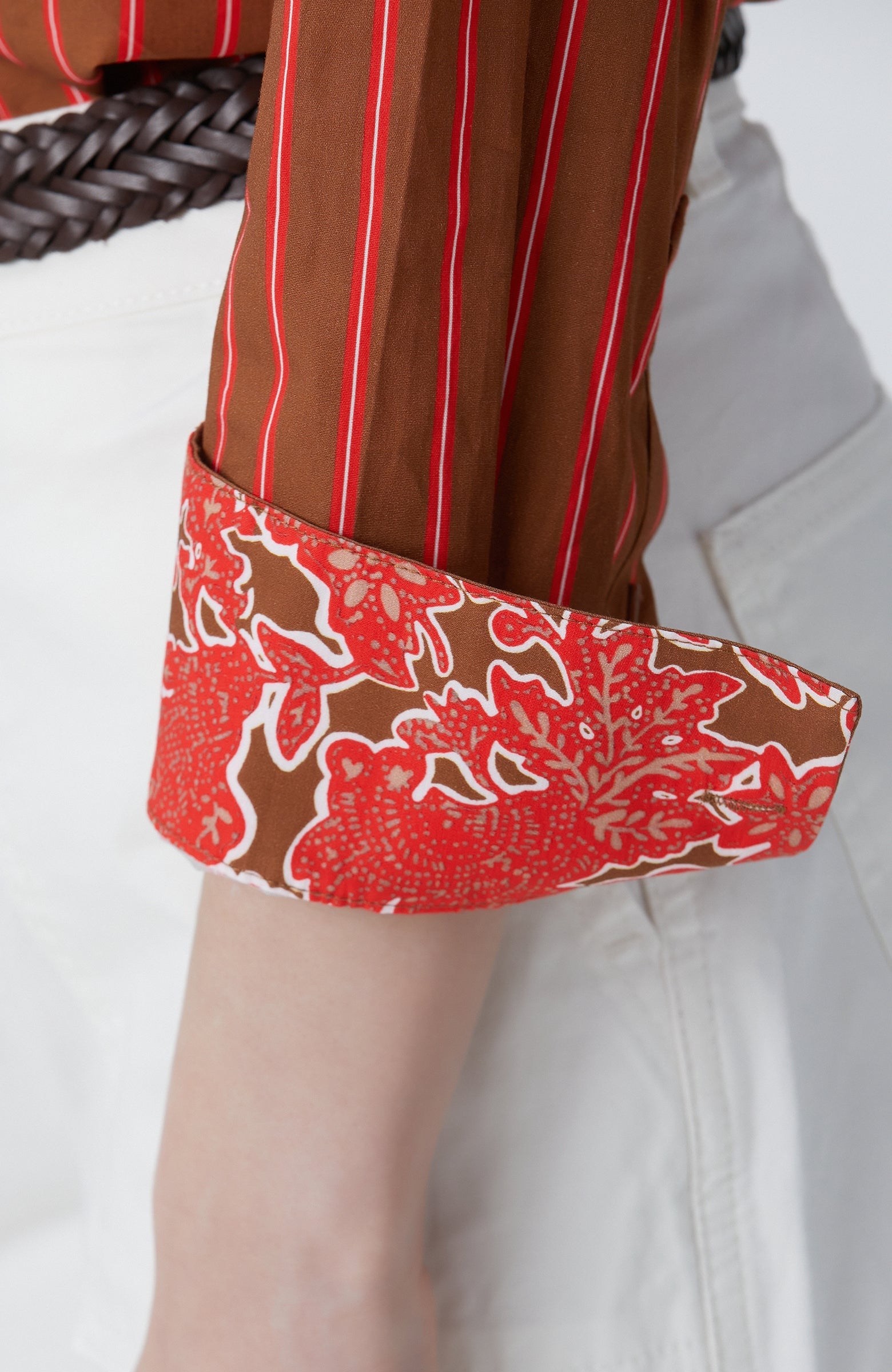 WOMEN'S Cinnamon Red Striped Shirt