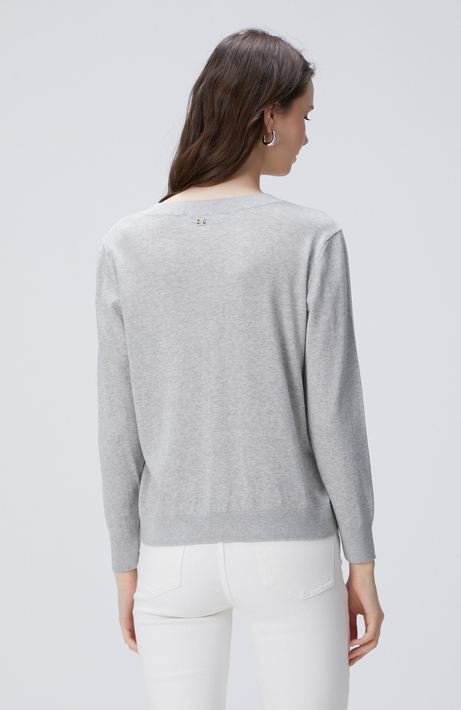 WOMEN'S Grey Melange Sweater