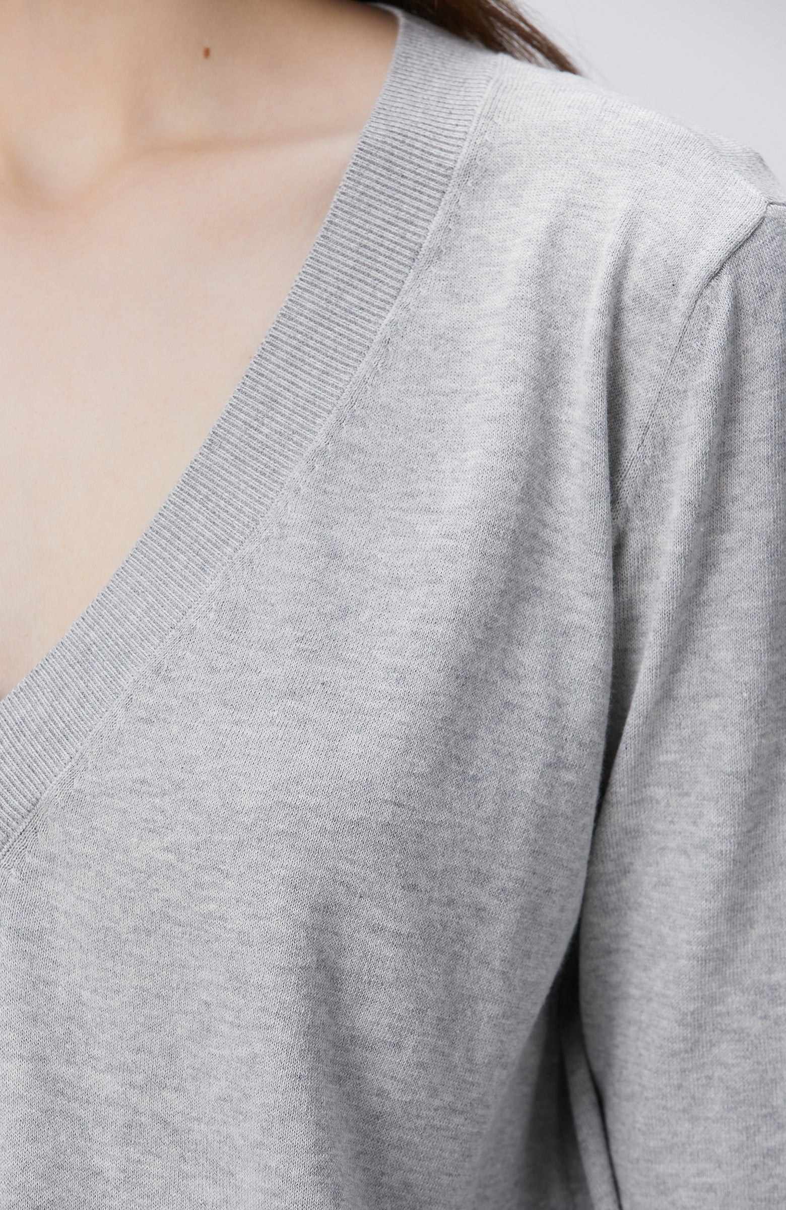 WOMEN'S Grey Melange Sweater