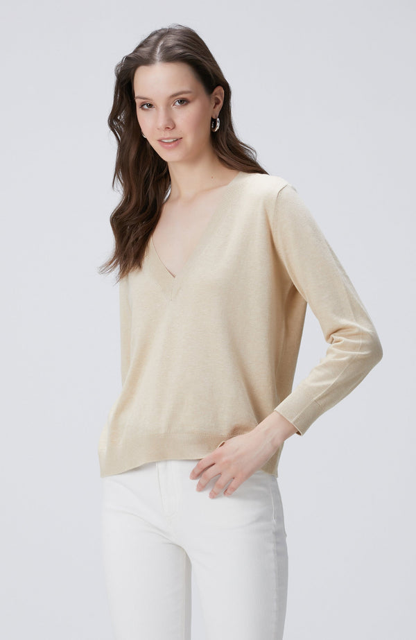 WOMEN'S Beige Melange Sweater