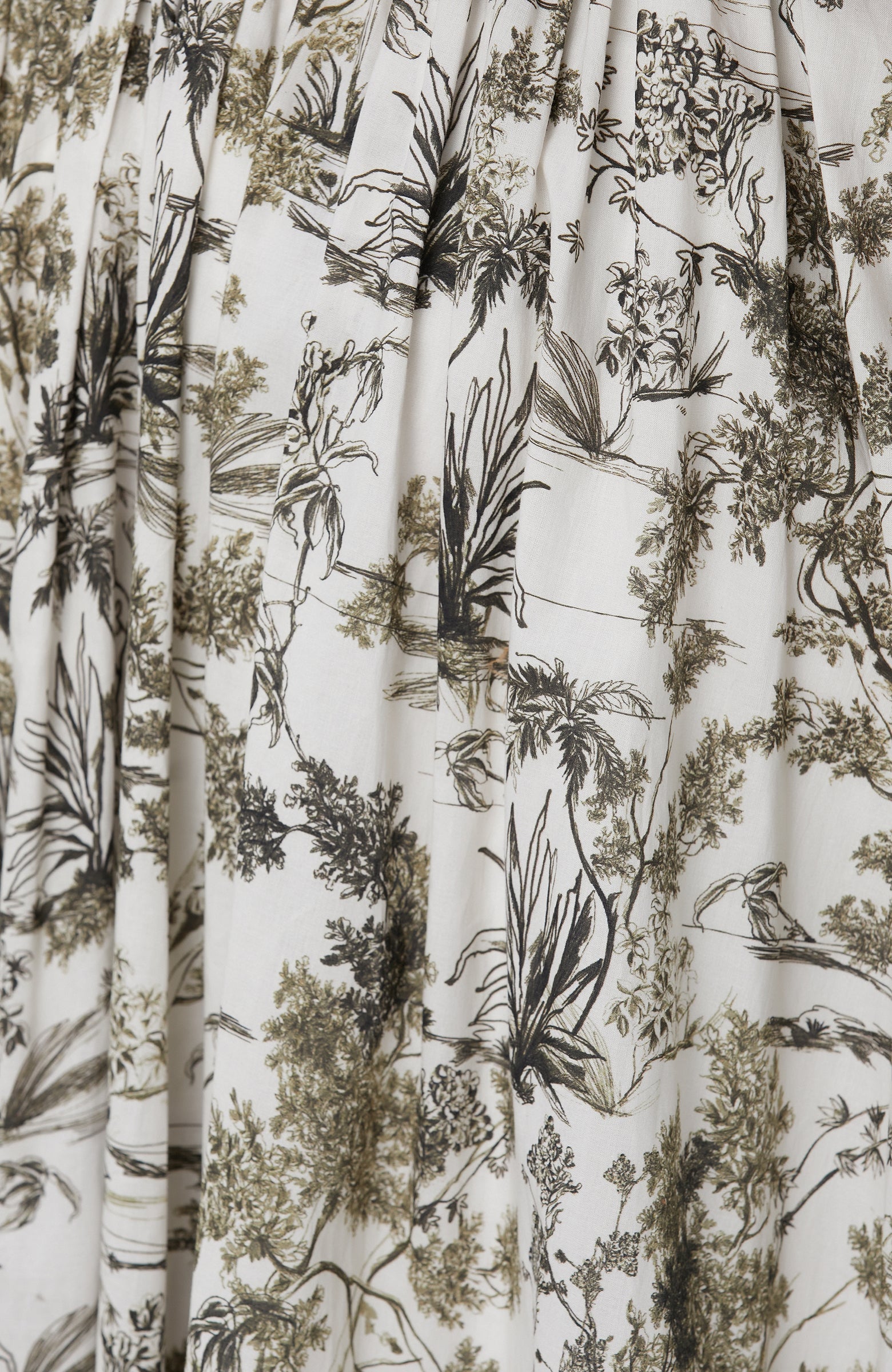 WOMEN'S Khaki Patterned Midi Skirt