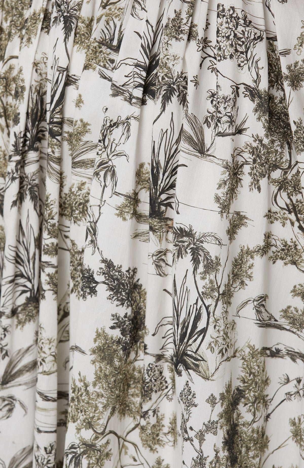 WOMEN'S Khaki Patterned Midi Skirt