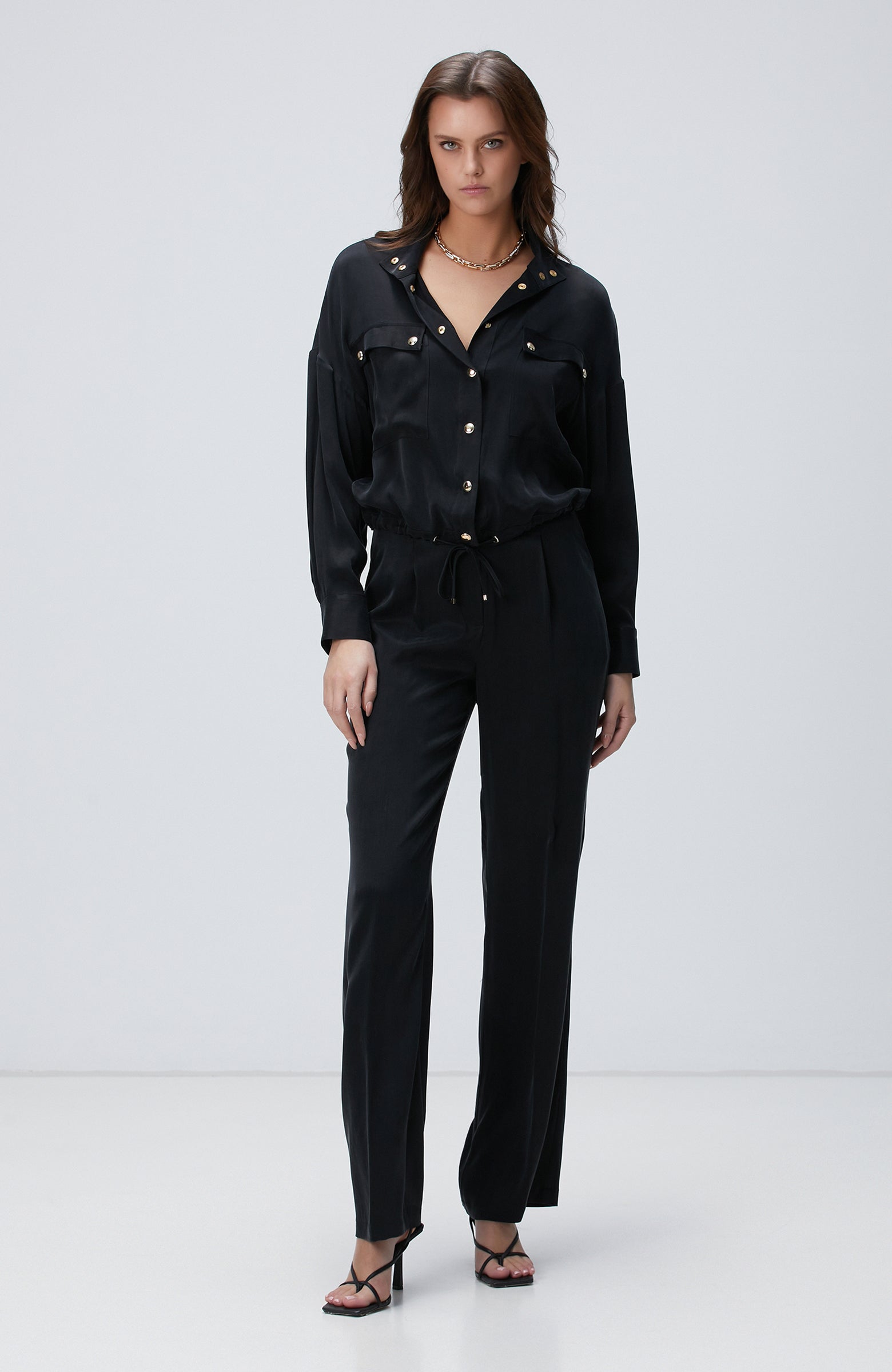 WOMEN'S Black Cupro Shirt