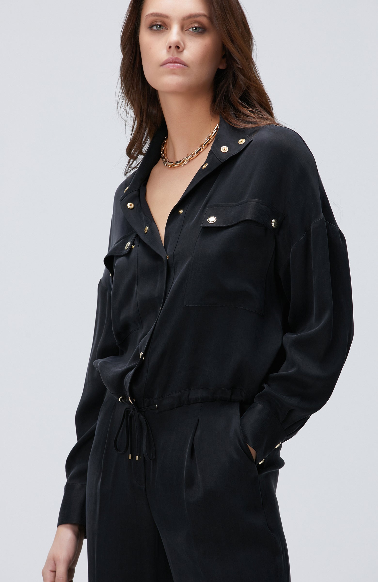 WOMEN'S Black Cupro Shirt