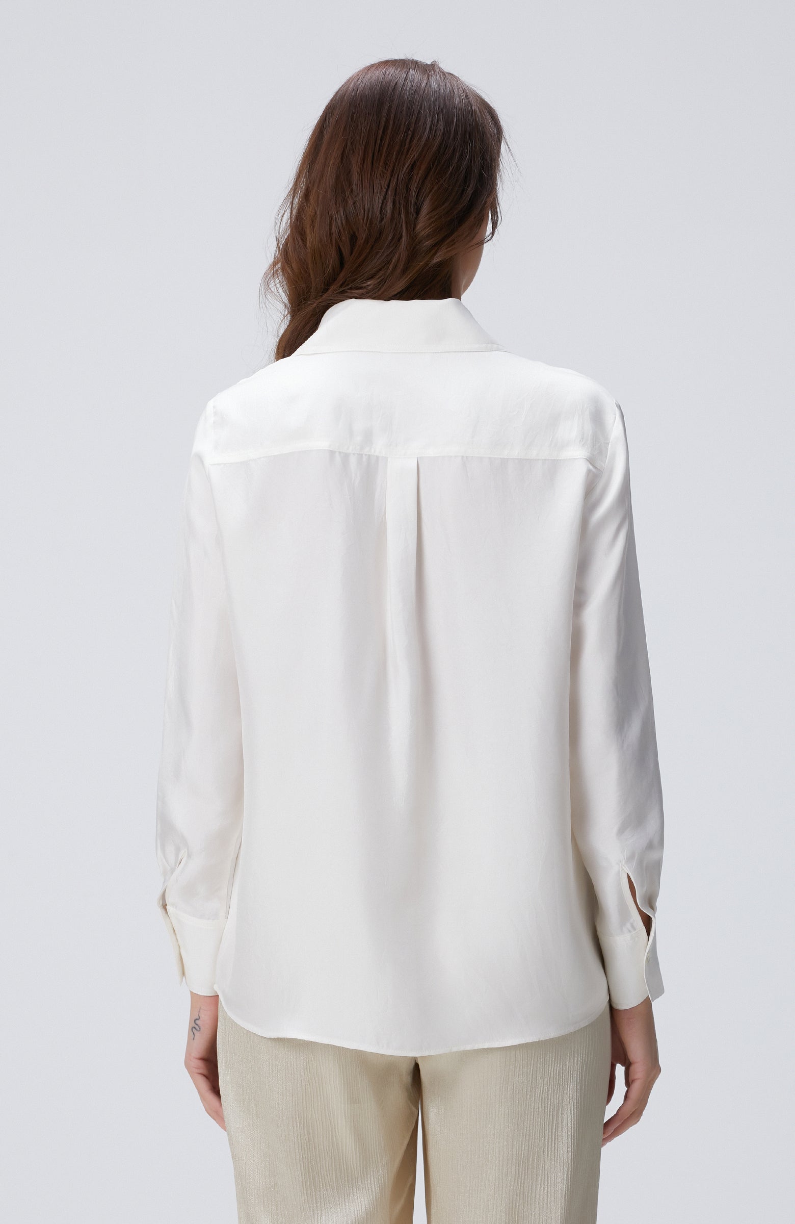 WOMEN'S Limited Off-White Silk Twill Shirt