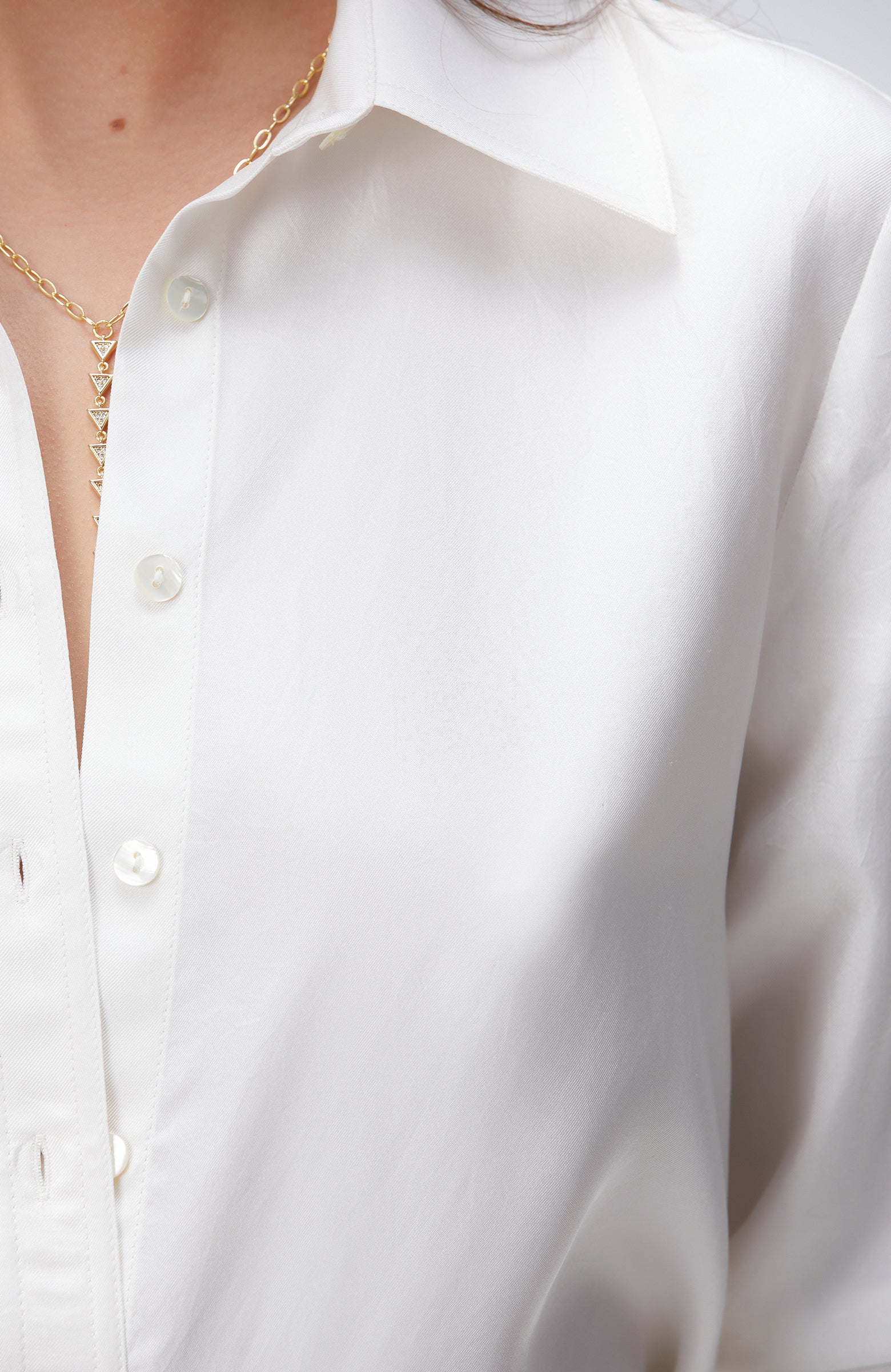 WOMEN'S Limited Off-White Silk Twill Shirt