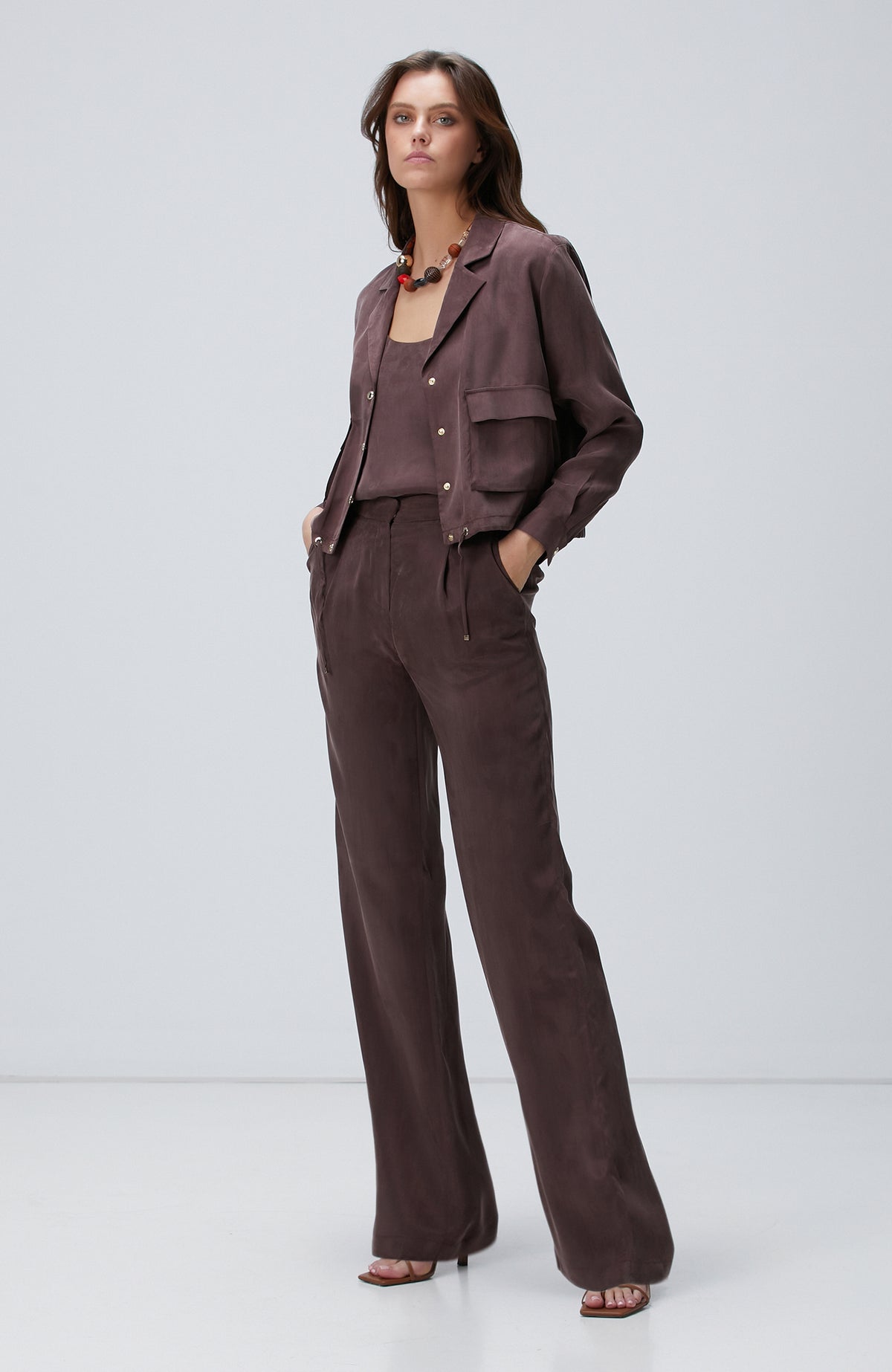 WOMEN'S Brown Cupro Pants