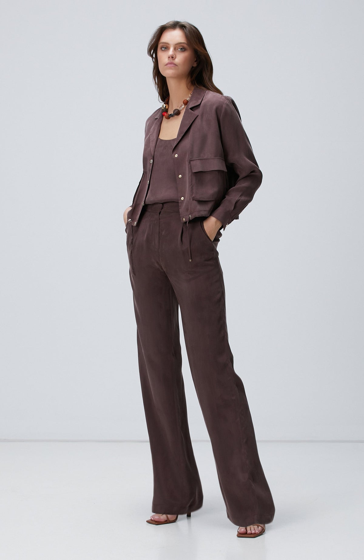 WOMEN'S Brown Cupro Pants