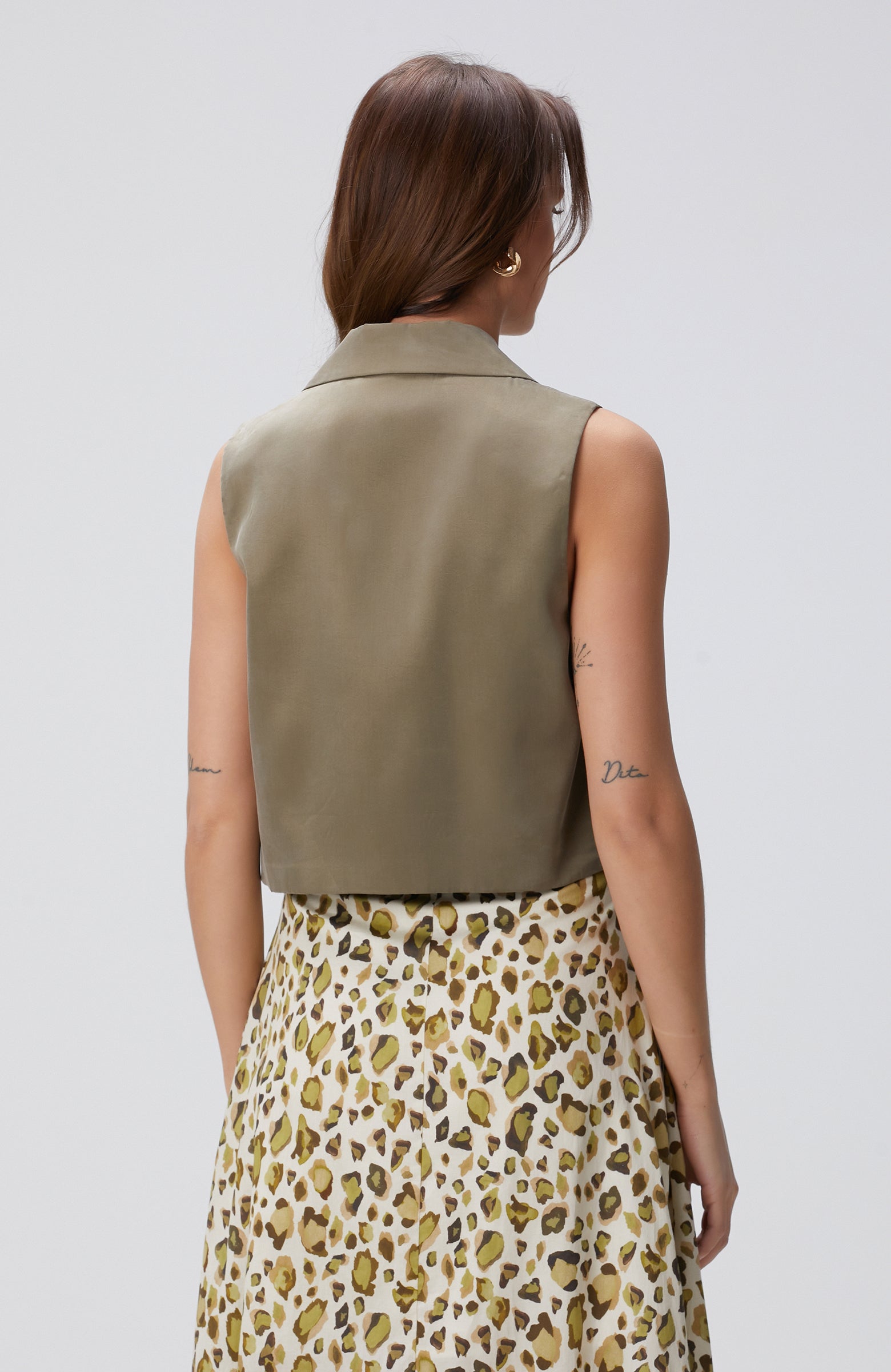WOMEN'S Khaki Crop Vest