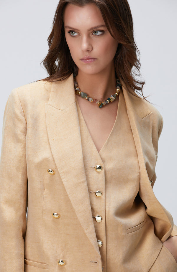 WOMEN'S Limited Light Beige Linen Blend Jacket