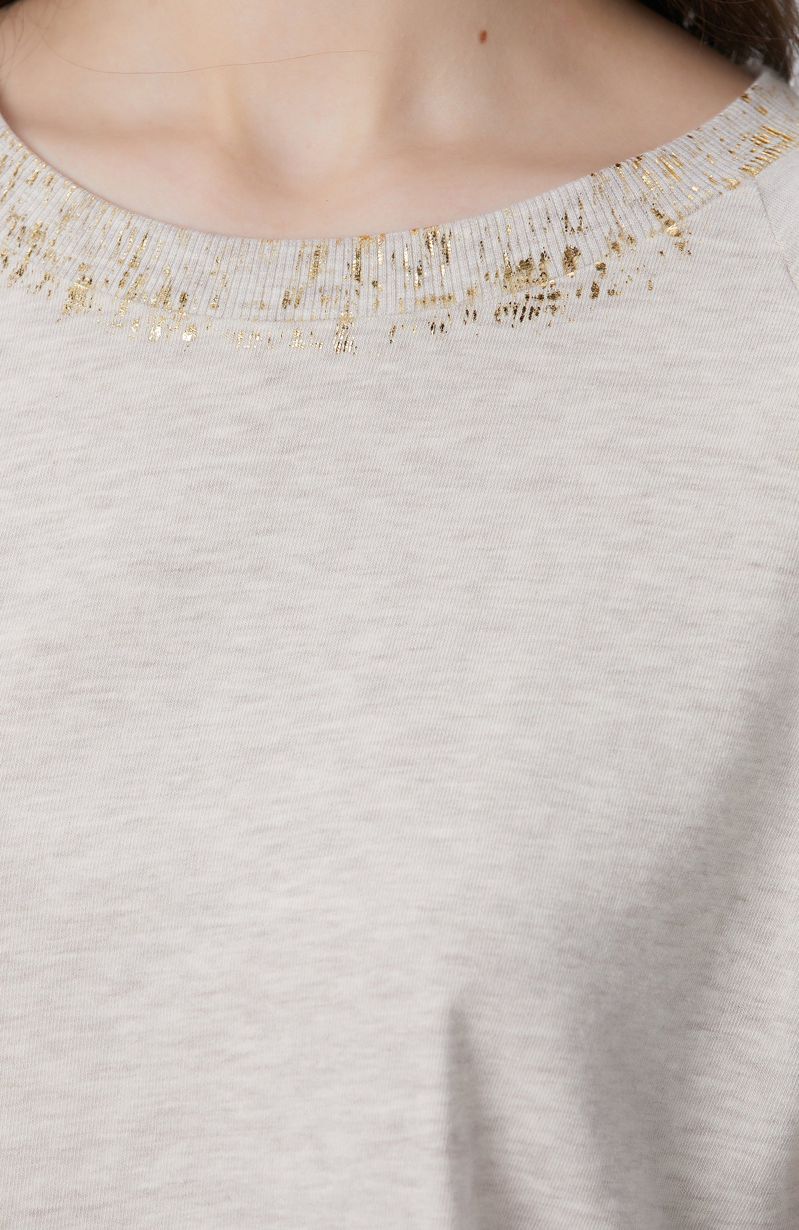 WOMEN'S Beige Melange T-Shirt