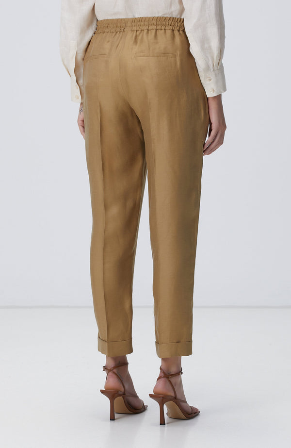 WOMEN'S Limited Oil Green Linen Blend Pants